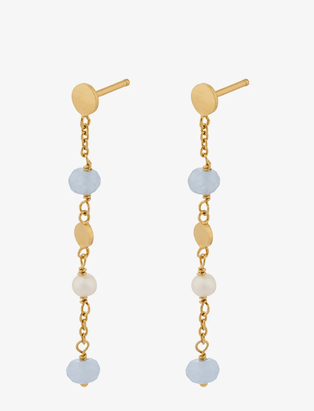 Pernille Corydon - Afterglow Sea Earchains - pendant earrings - gold plated - 0