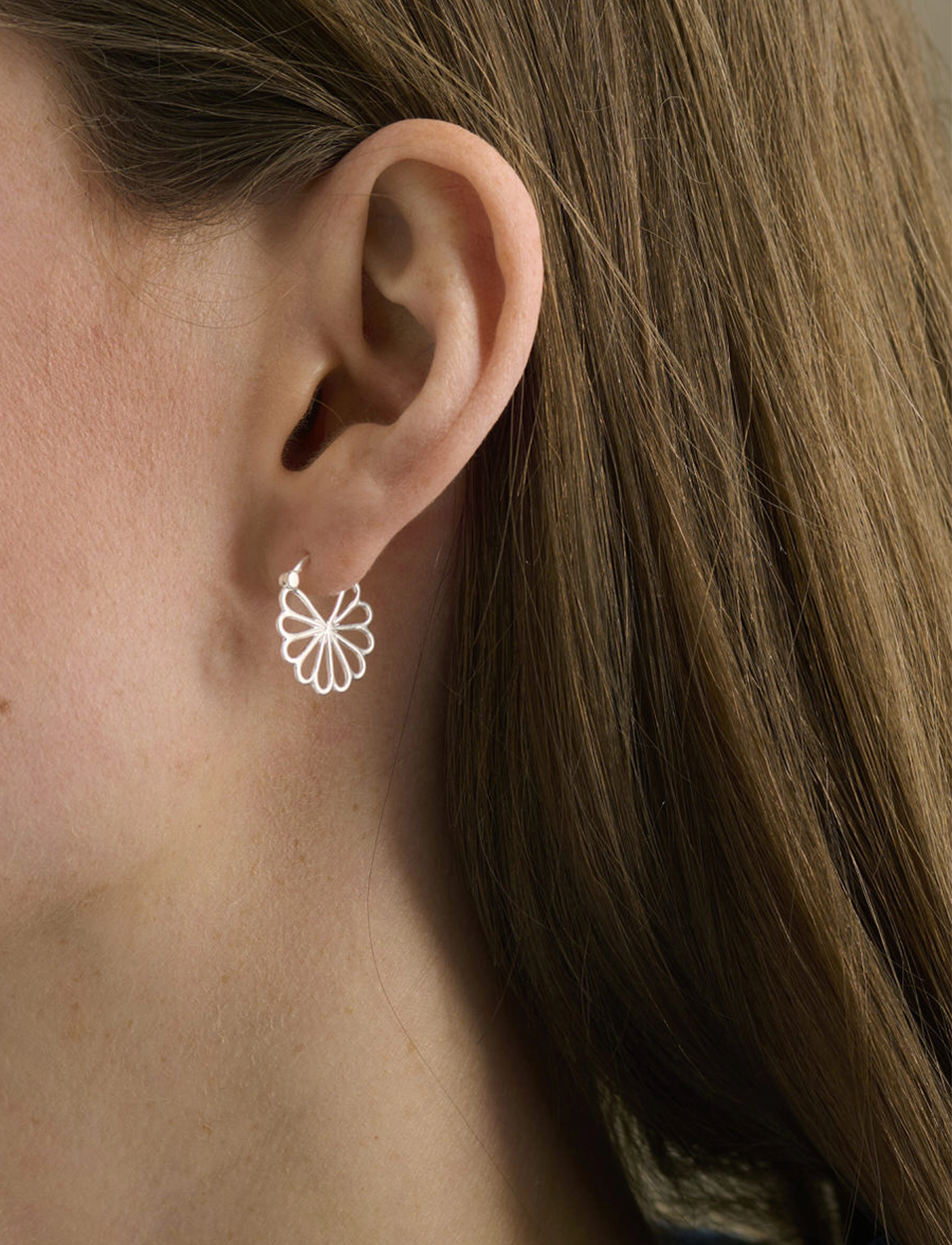 Pernille Corydon Bellis Earrings, Kvinder, Bellis Creol Øreringe, Guld, Str: S