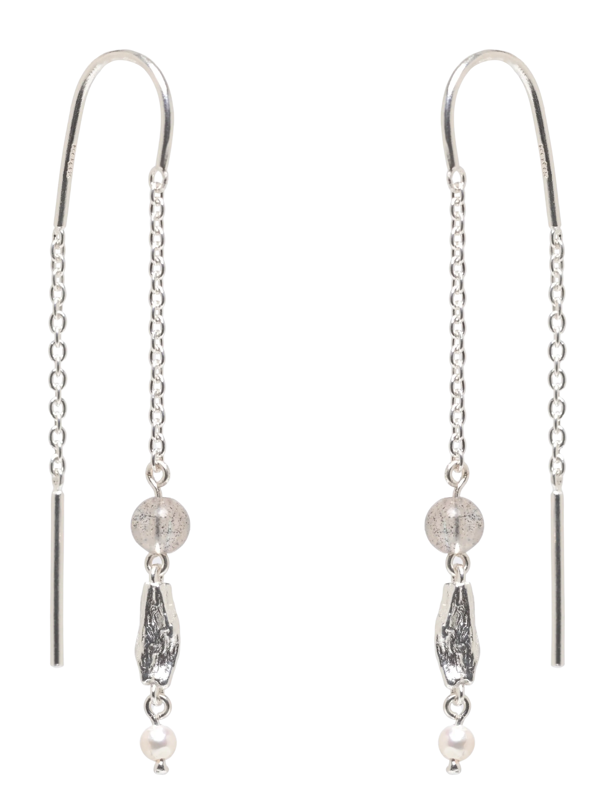 Soft Sky Earchains - RECYCLED STERLING SILVER