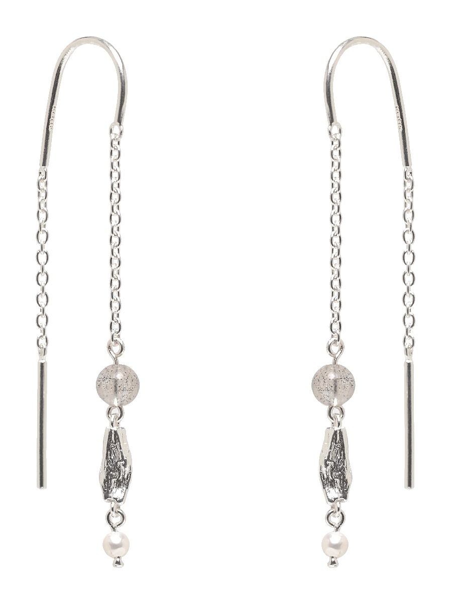Pernille Corydon - Soft Sky Earchains - Øreringe med vedhæng - recycled sterling silver - 0