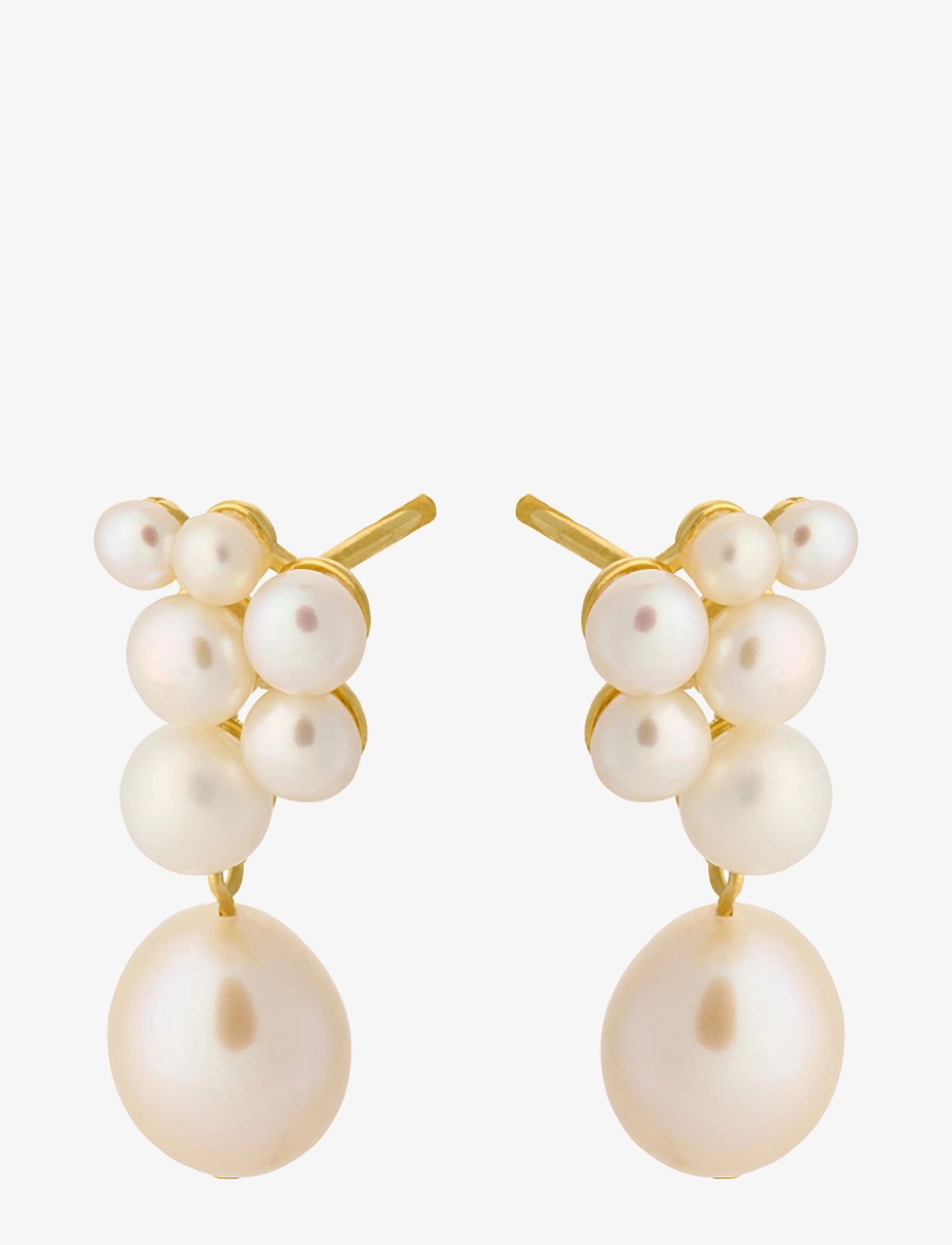 Pernille Corydon Ocean Treasure Earsticks - Basplagg - GOLDPLATED STERLING SILVER / white