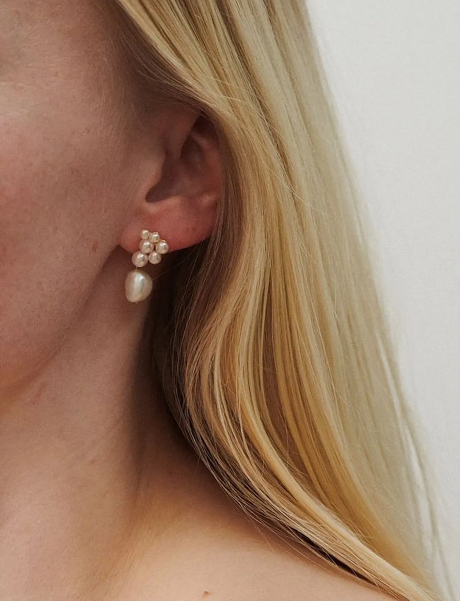 Pernille Corydon - Ocean Treasure Earsticks - wiszące kolczyki - goldplated sterling silver - 0