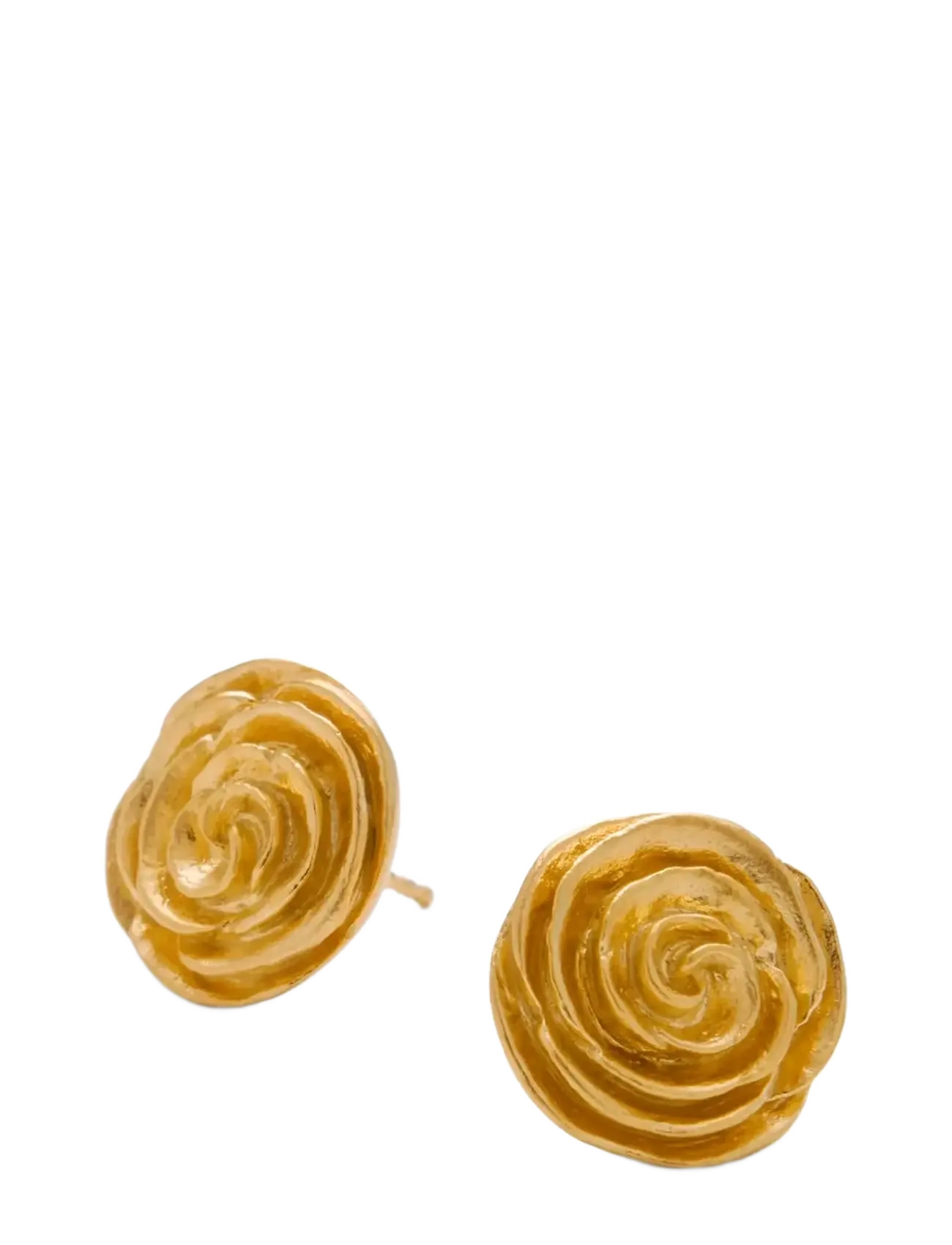 Pernille Corydon Large Rose Earsticks - Officewear - GOLD PLATED RECYCLED STERLING SILVER / gold