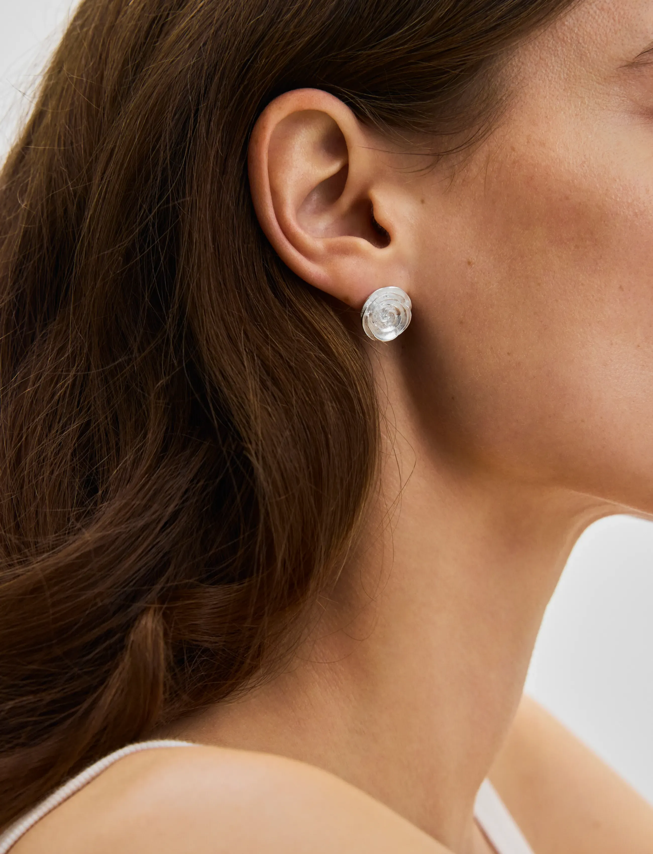 Pernille Corydon Large Rose Earsticks - Pernille Corydon - RECYCLED STERLING SILVER / silver