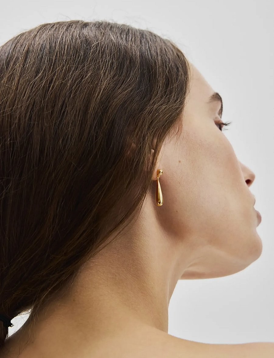 Pernille Corydon - Endless Elements Earrings - oorhangers - gold plated recycled sterling silver - 0