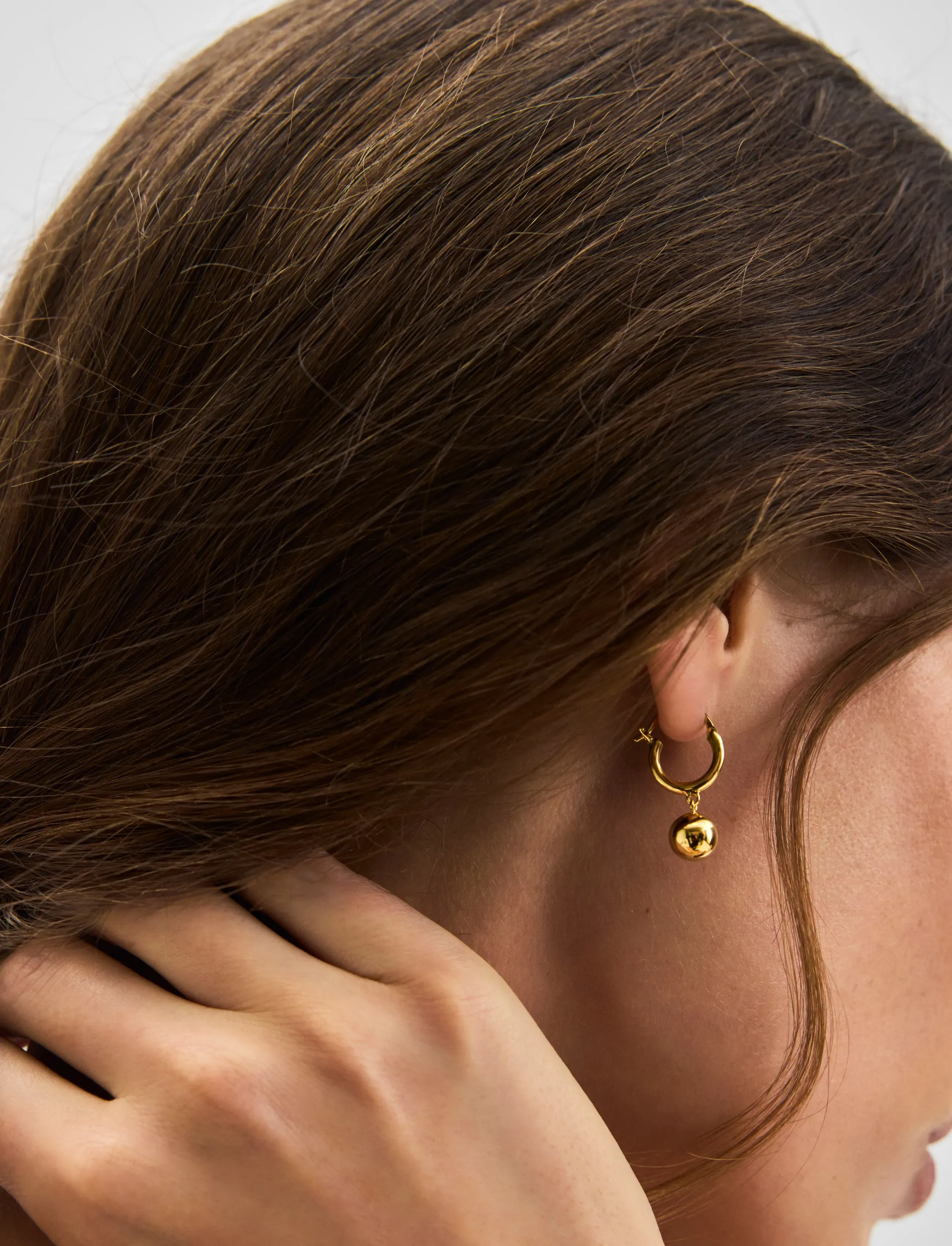 Pernille Corydon - Elements Earrings - hoops - gold plated recycled sterling silver - 1