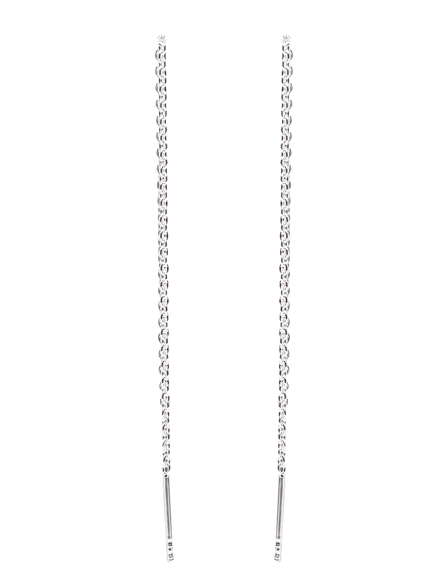 Pernille Corydon - Plain Earchains - roikkuvat korvakorut - recycled sterling silver - 0
