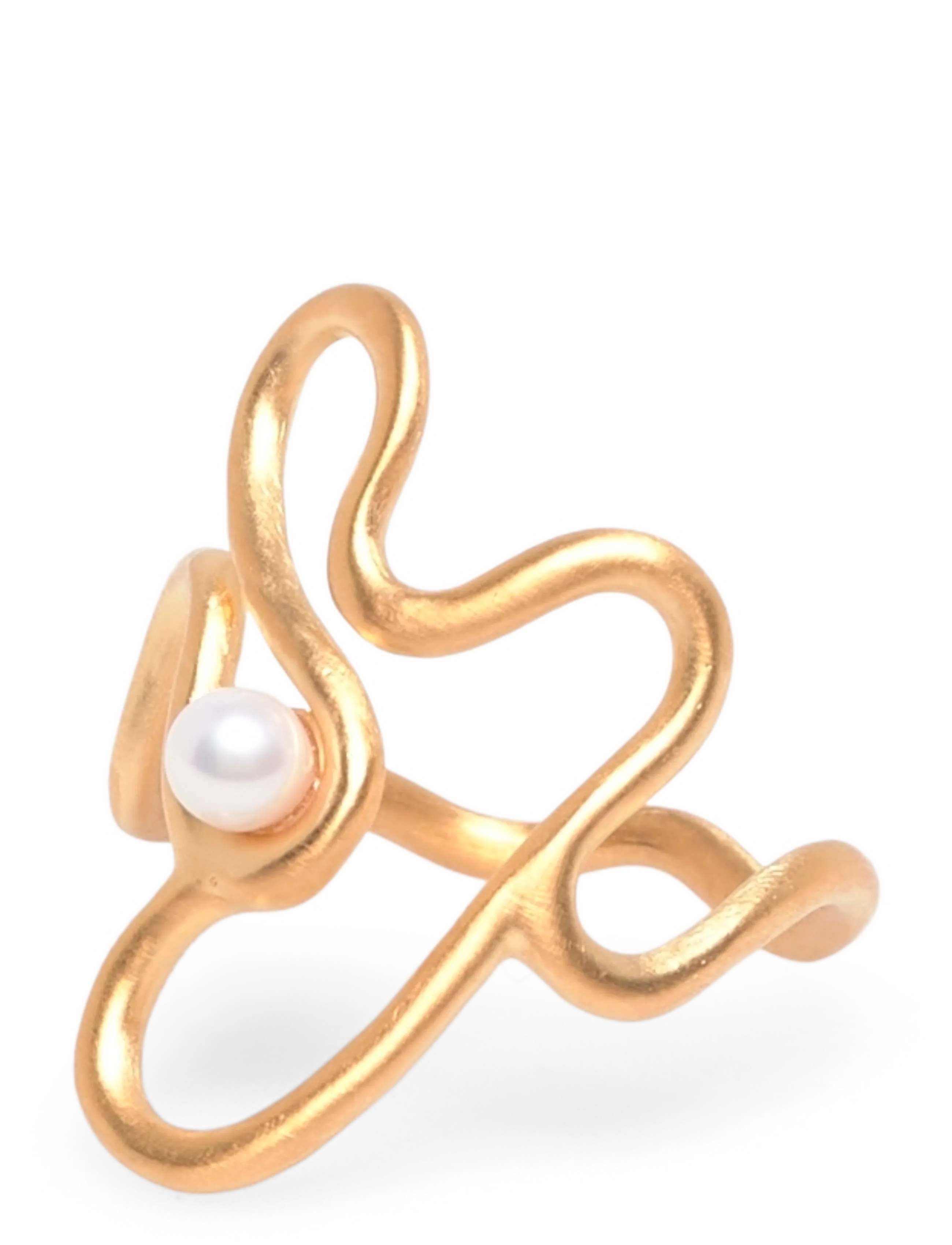 Bay Pearl Ring - Fresh water pearl - GOLD PLATED RECYCLED STERLING SILVER