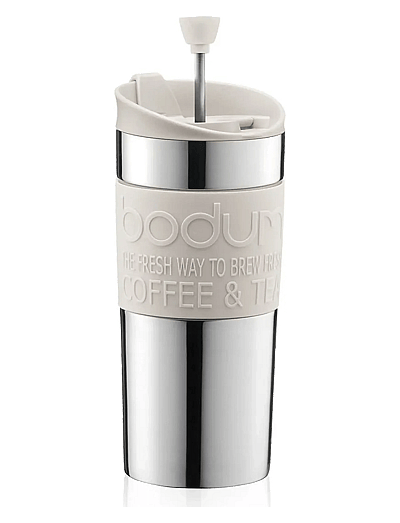 Bodum TRAVEL PRESS SET - Die Kaffeepresse - HVID / silver