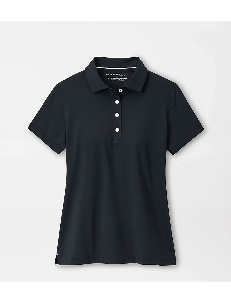 Peter Millar - SHORT SLEEVE BUTTON POLO - tops & t-shirts - black - 1