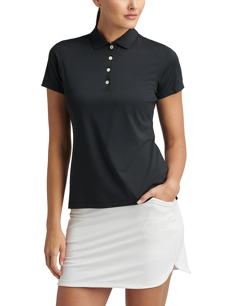 Peter Millar - SHORT SLEEVE BUTTON POLO - tops & t-shirts - black - 0