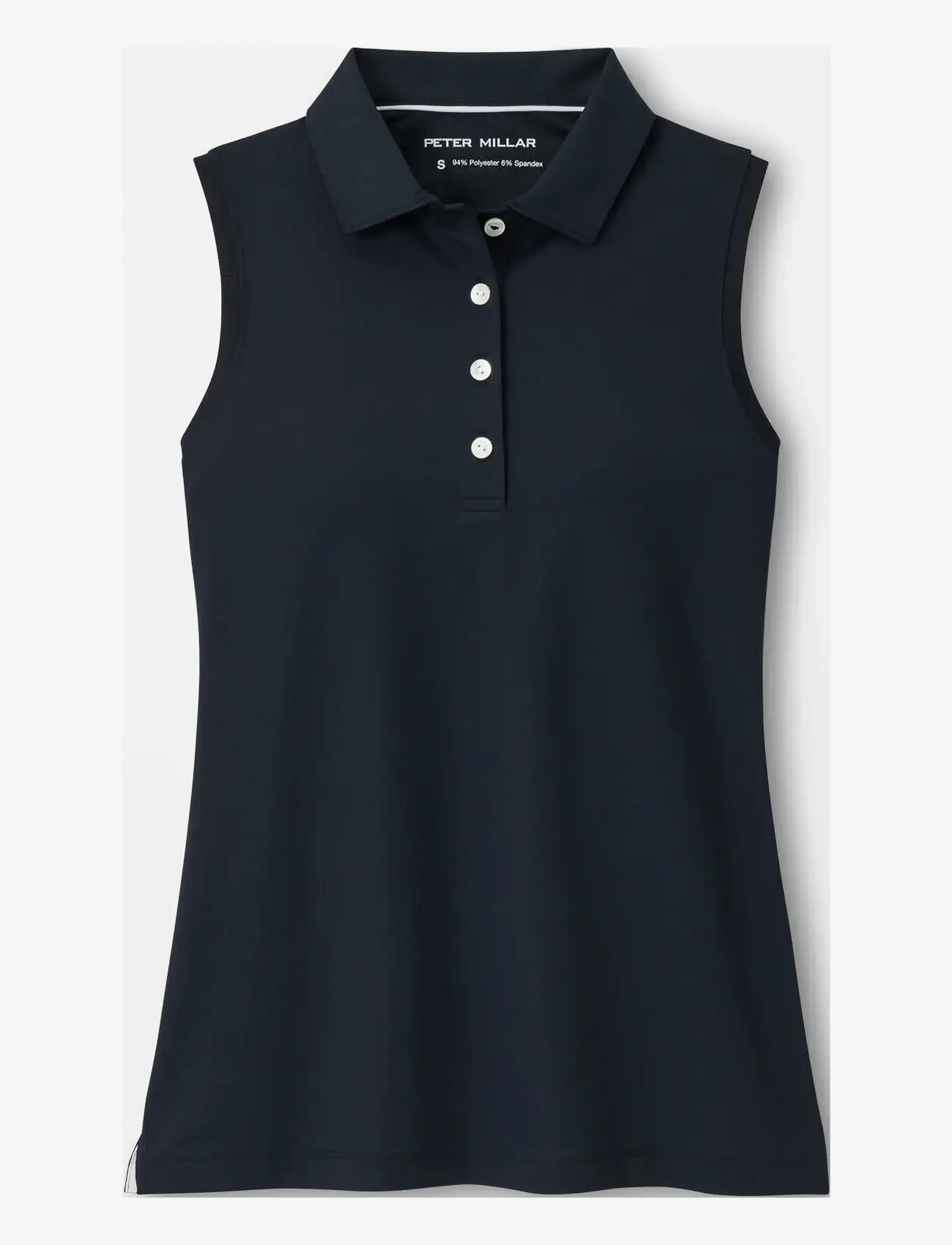 PETER MILLAR Banded Sport Mesh Ärmellos Button Polo Schwarz - M - Damen