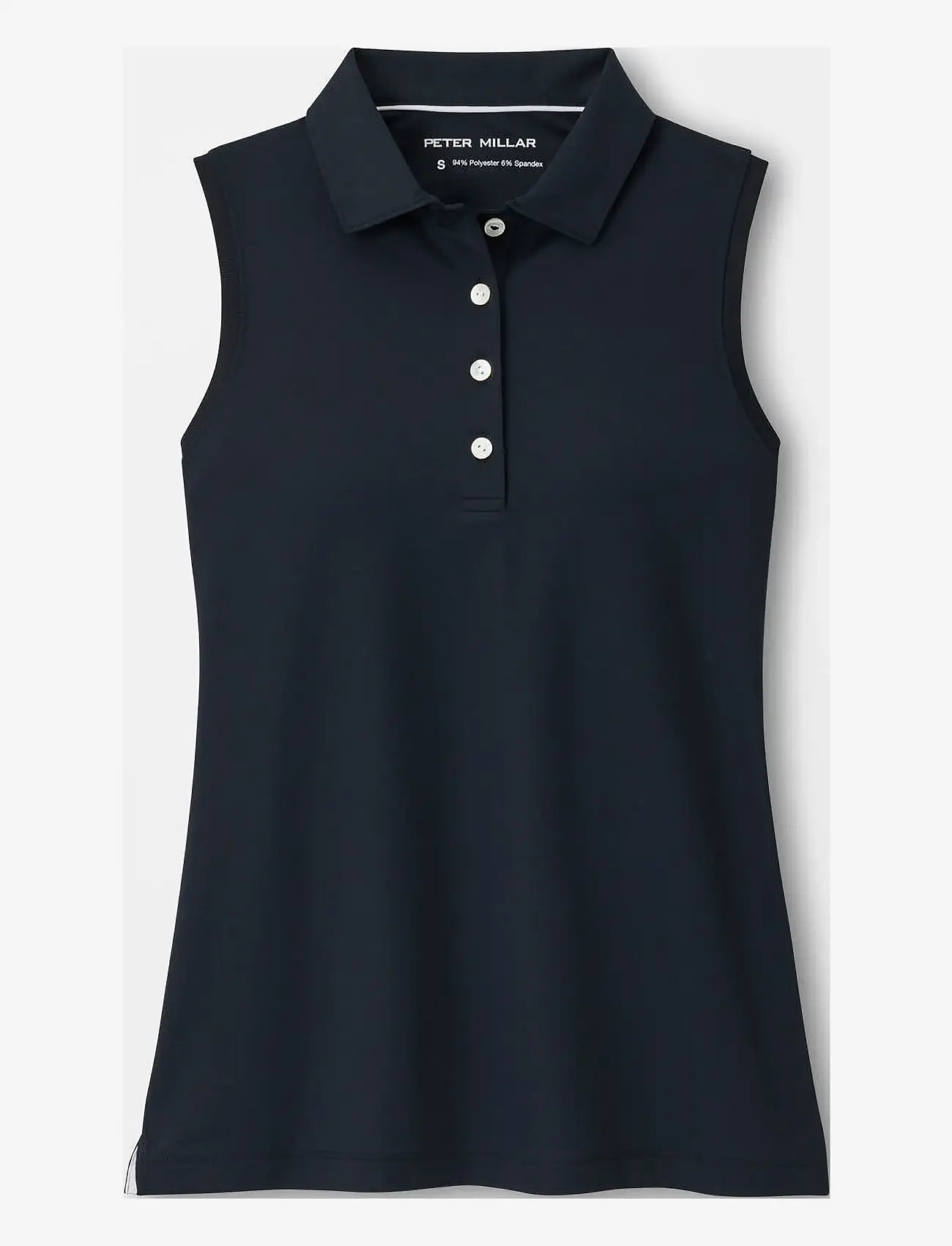 Peter Millar - BANDED SPORT MESH SLEEVELESS BUTTON POLO - oberteile & t-shirts - black - 1