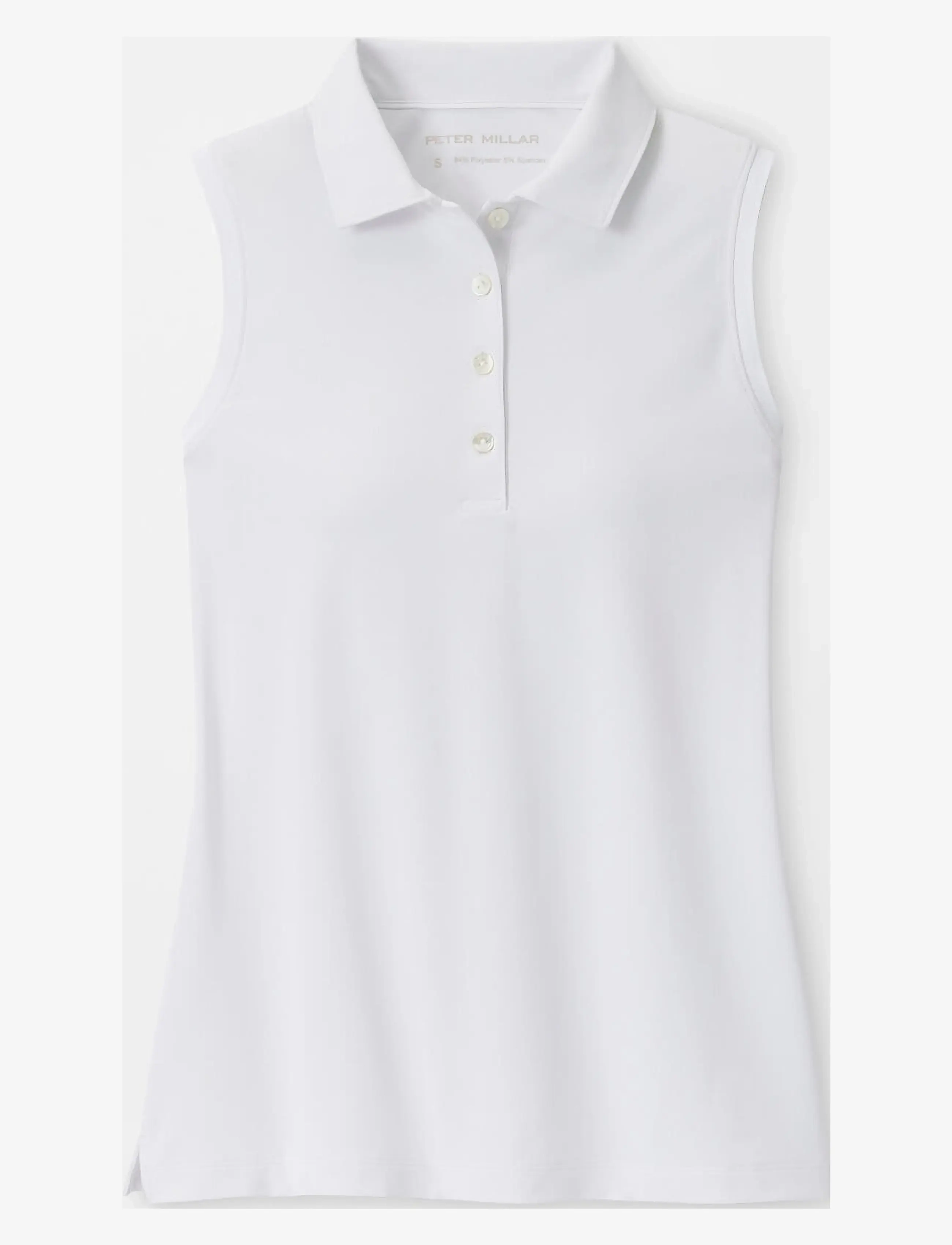 PETER MILLAR Banded Sport Mesh Ärmellos Button Polo Weiß - S - Damen