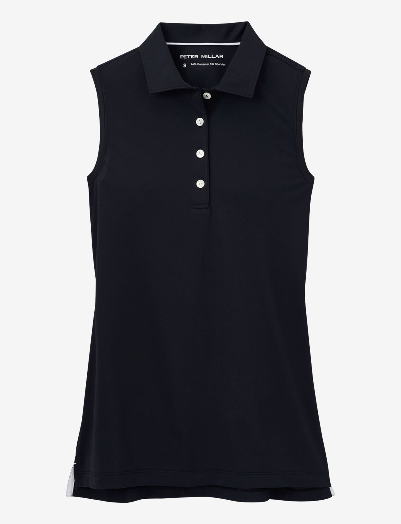 Peter Millar - BANDED SPORT MESH SLEEVELESS BUTTON POLO - toppe & t-shirts - blk - 1