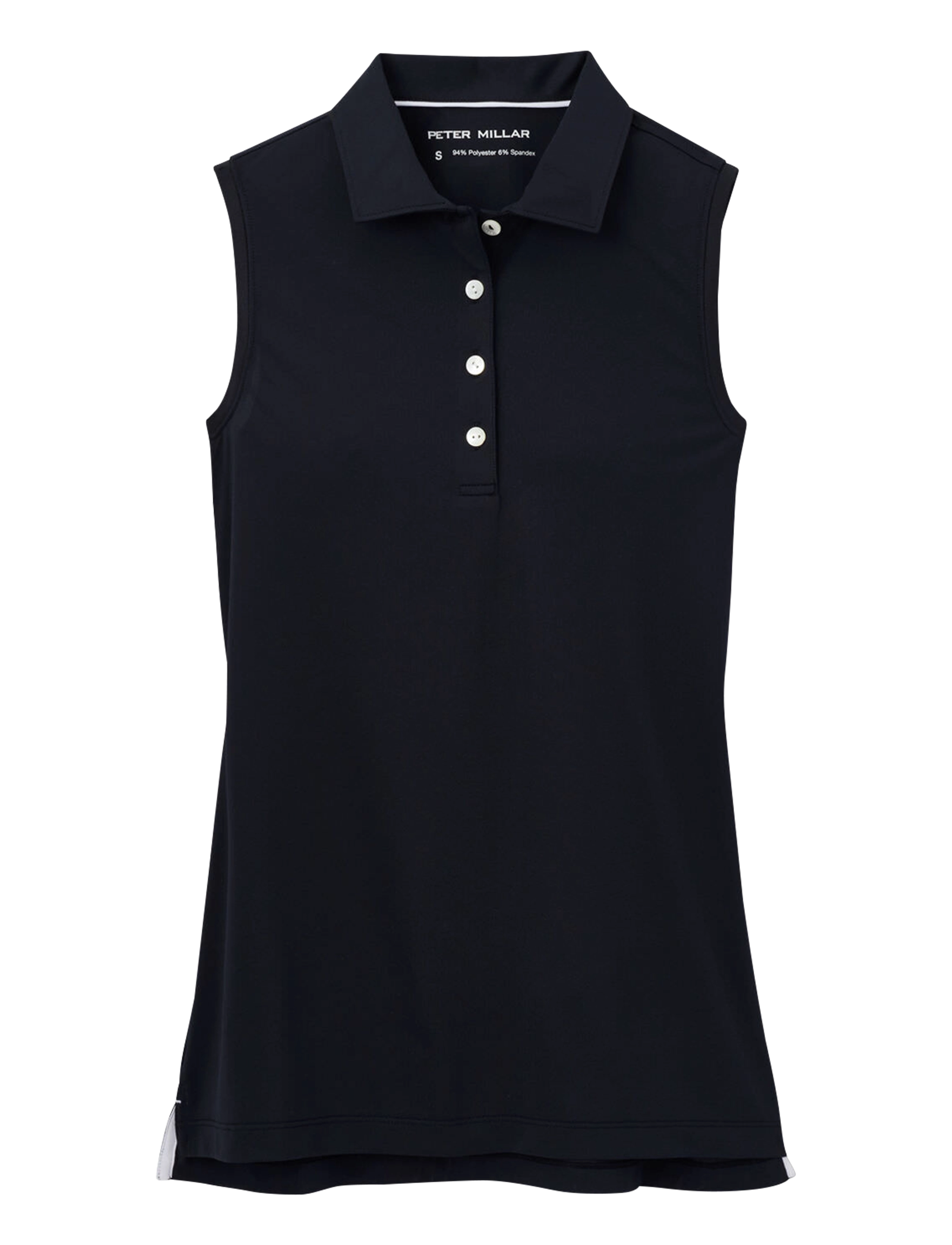 Peter Millar BANDED SPORT MESH SLEEVELESS BUTTON POLO - Kläder - BLK / black