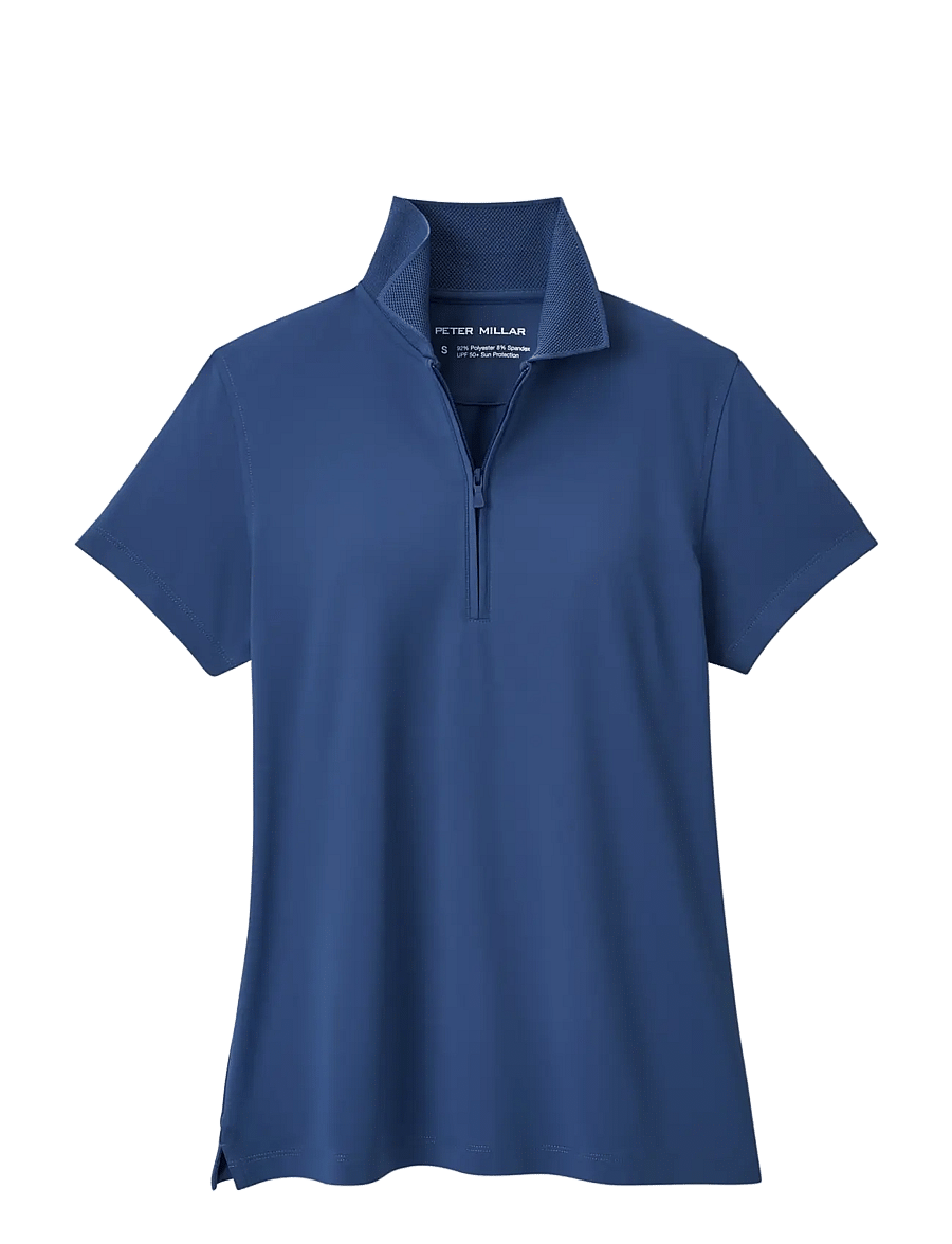 Peter Millar - KESWICK ZIP NECK SHORT SLEEVE POLO - tops & t-shirts - windsor blue - 1