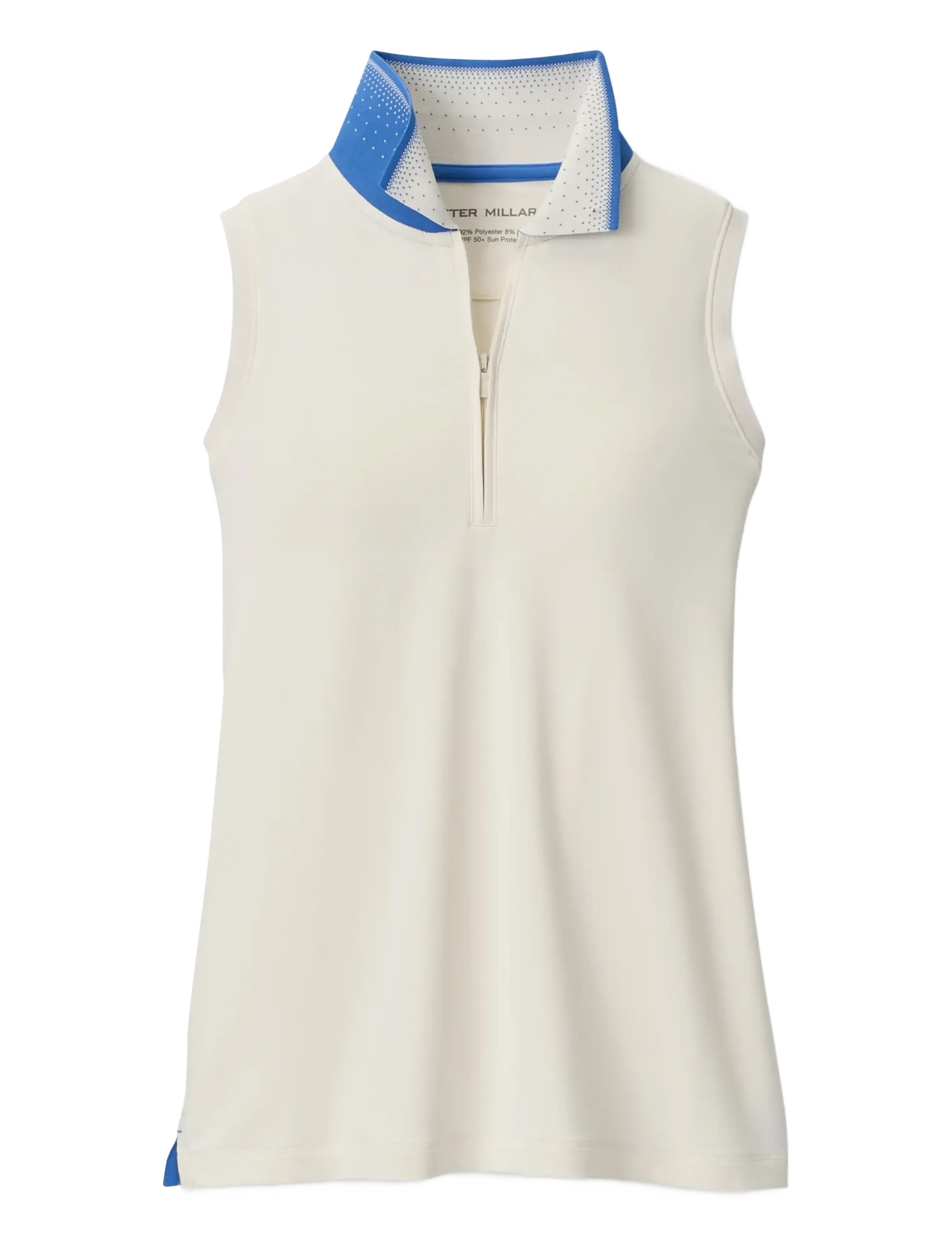 Peter Millar CHRISSIE SLEEVELESS ZIP POLO - Peter Millar - IVORY/BLUE STARLING / cream