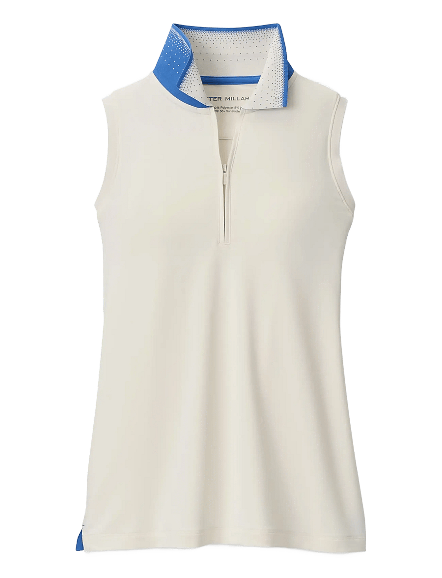 Peter Millar - CHRISSIE SLEEVELESS ZIP POLO - alussärgid ja t-särgid - ivory/blue starling - 1
