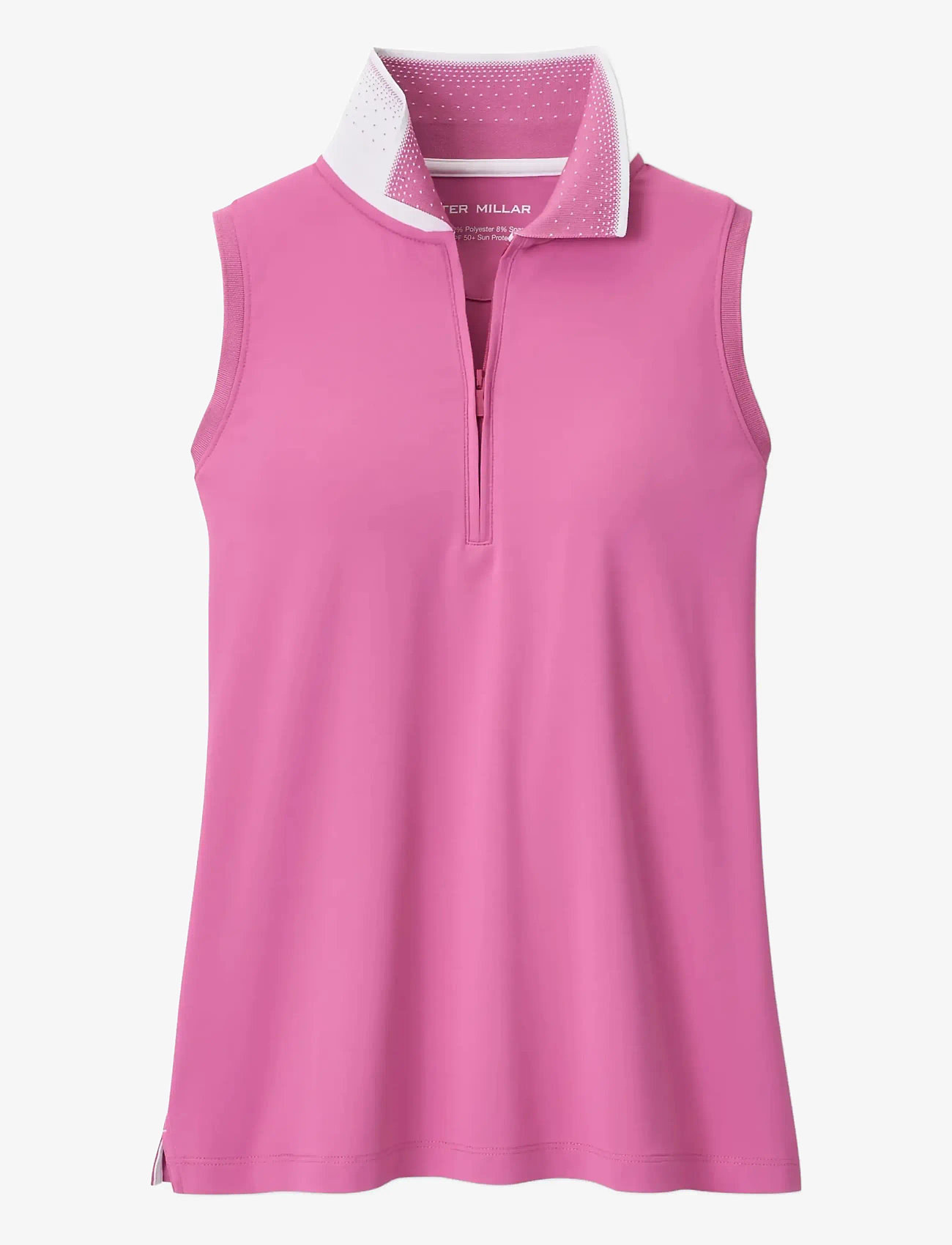 Peter Millar - CHRISSIE SLEEVELESS ZIP POLO - toppe & t-shirts - peony/white - 1