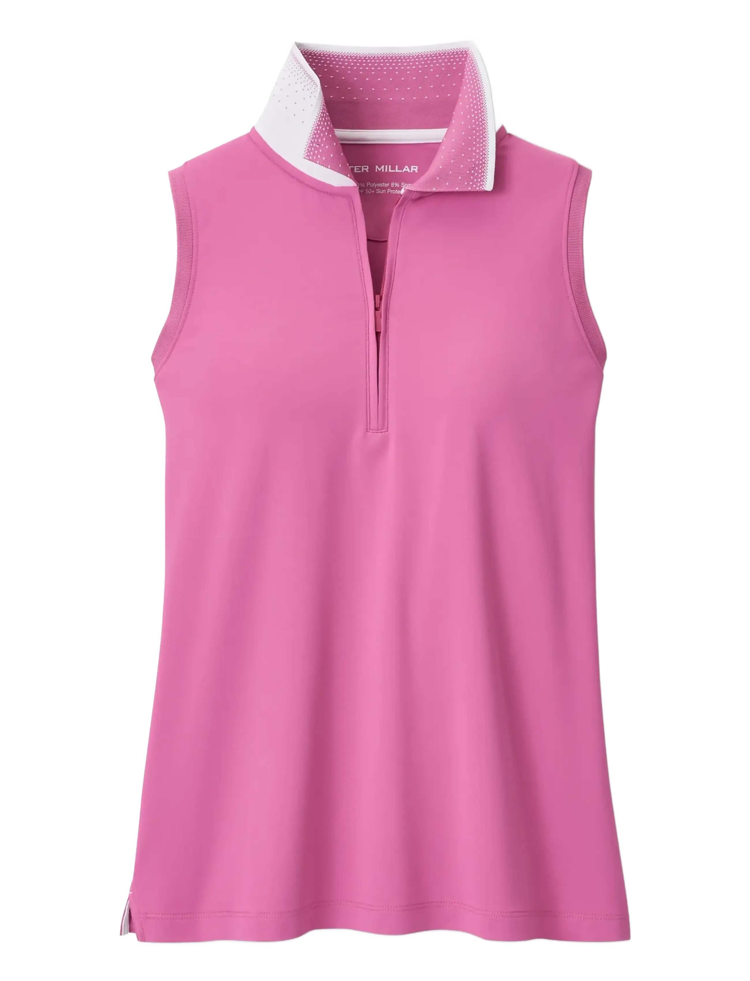 Peter Millar CHRISSIE SLEEVELESS ZIP POLO - Peter Millar - PEONY/WHITE / pink/rose