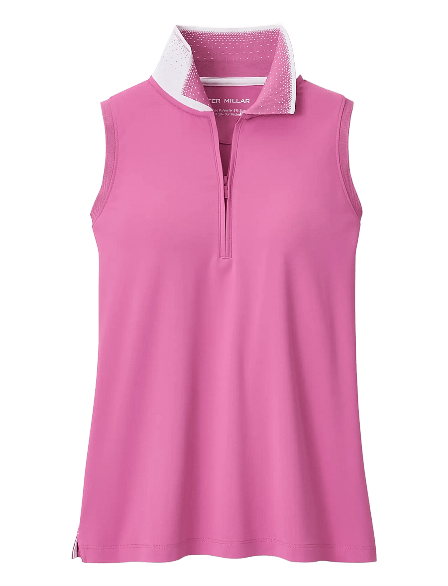 Peter Millar - CHRISSIE SLEEVELESS ZIP POLO - alussärgid ja t-särgid - peony/white - 1