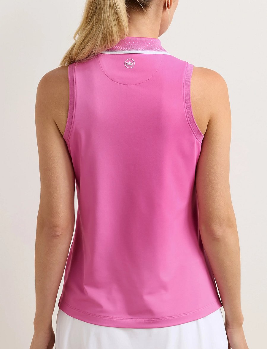 Peter Millar - CHRISSIE SLEEVELESS ZIP POLO - alussärgid ja t-särgid - peony/white - 2