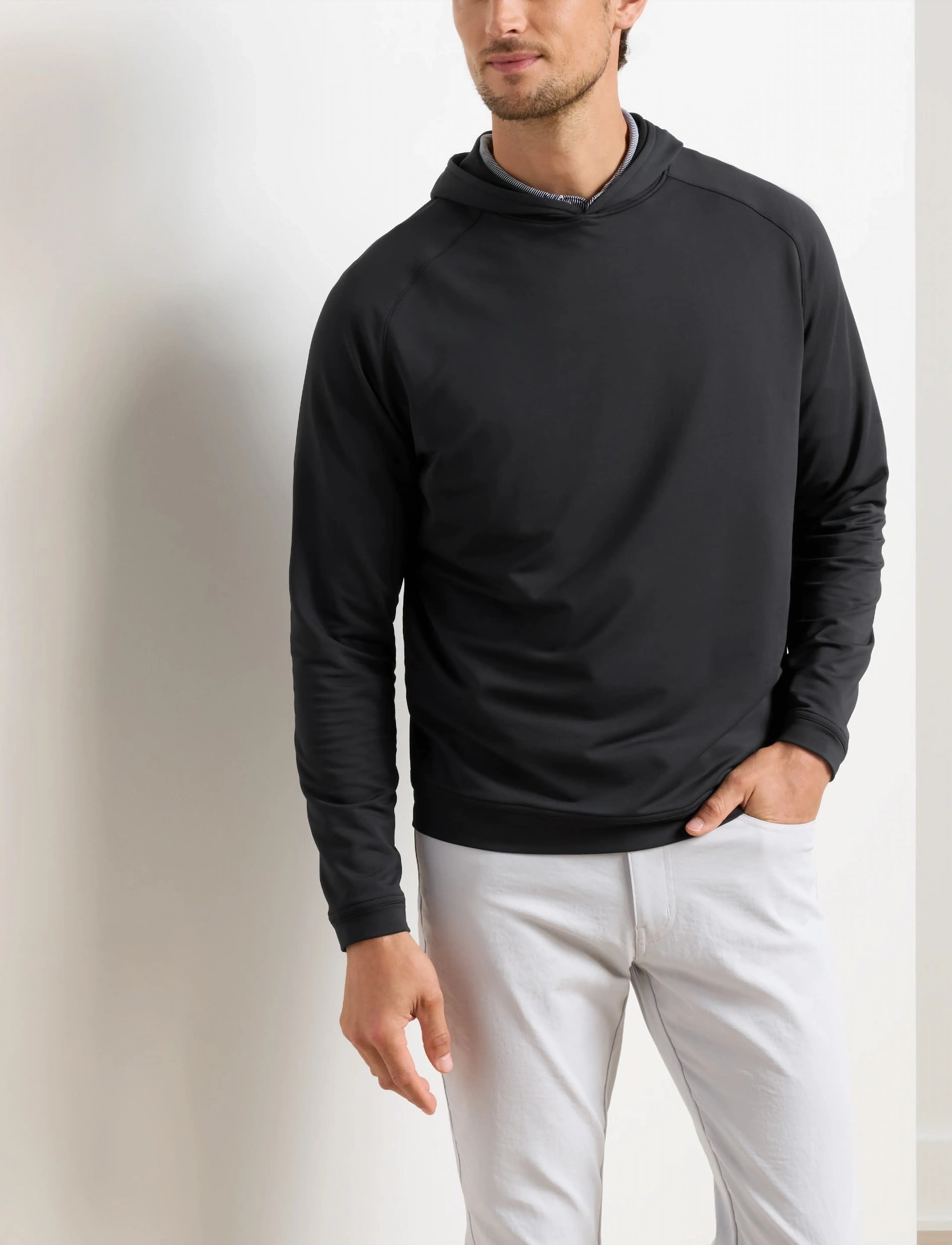 Peter Millar Pine Performance Hoodie, S, Black, Sport Sweatshirts & Hoodies > Sport Hoodies, Herre