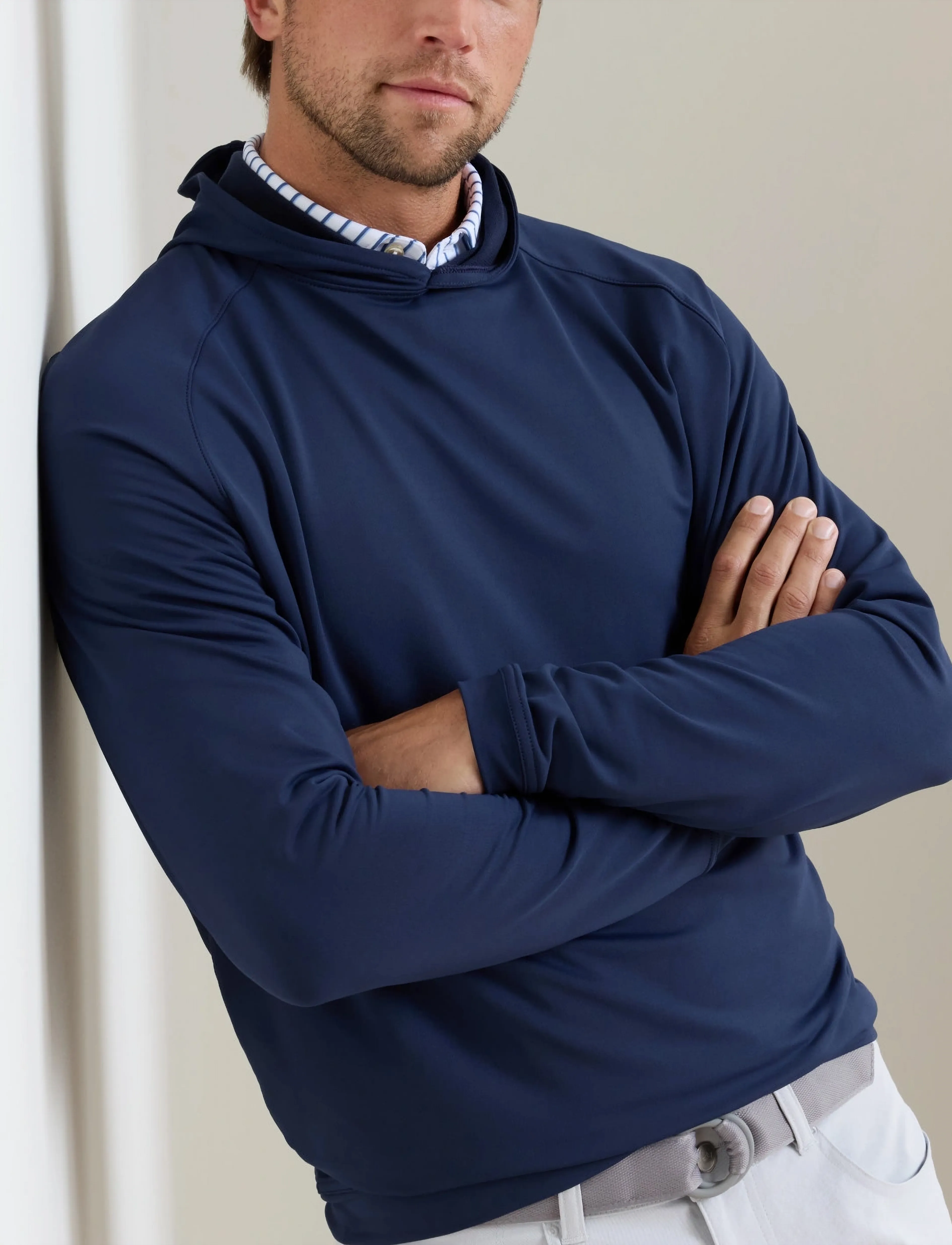 Peter Millar Pine Performance Hoodie, XL, Navy, Sport Sweatshirts & Hoodies > Sport Hoodies, Herre