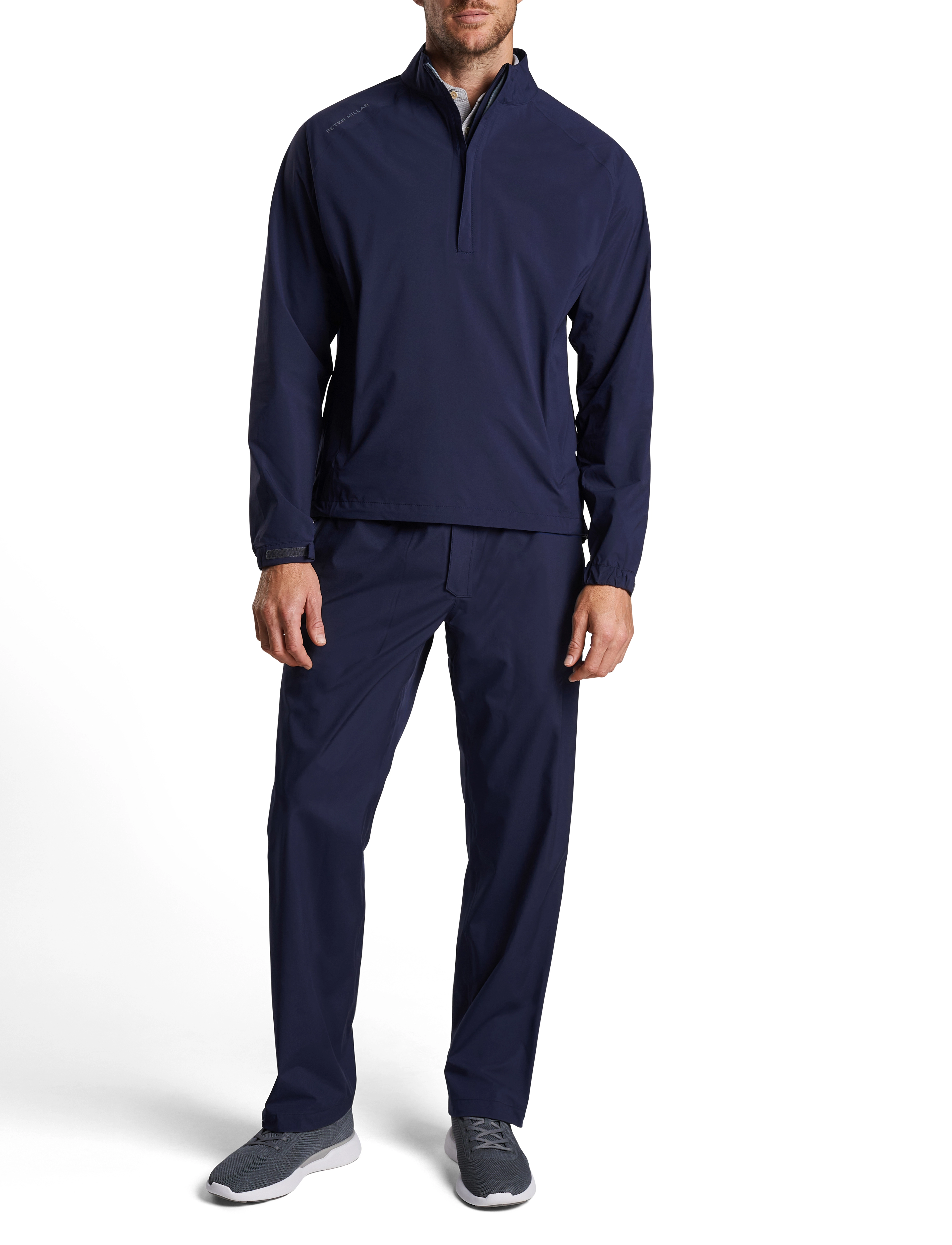 Peter Millar Shield Half-Zip Rain Shell, XXL, Navy, Sweatshirts & Hættetrøjer > Sweatshirts, Herre
