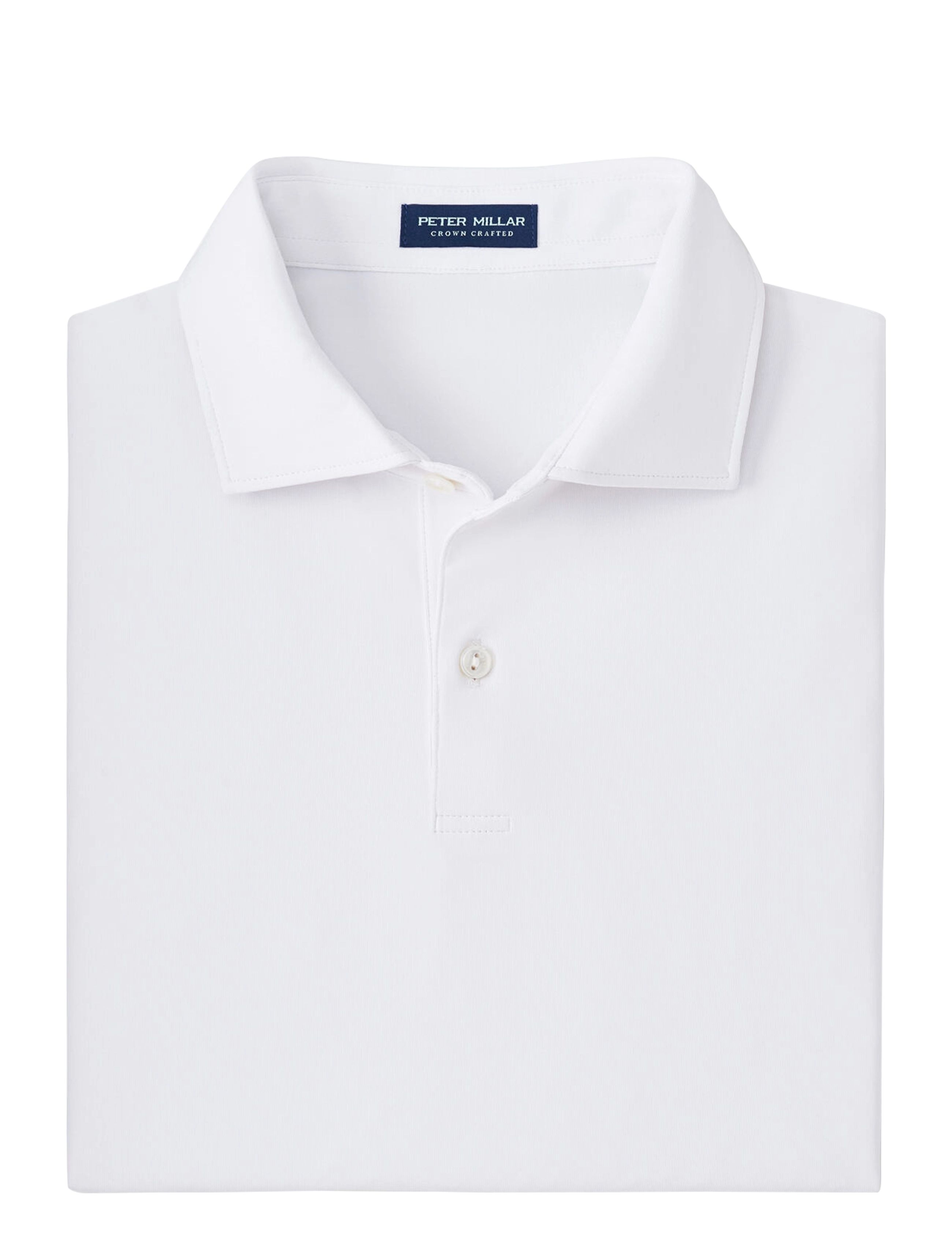 Peter Millar Solid Performance Jersey Polo, Mænd, Performance Poloshirt, Hvid, Str: XL