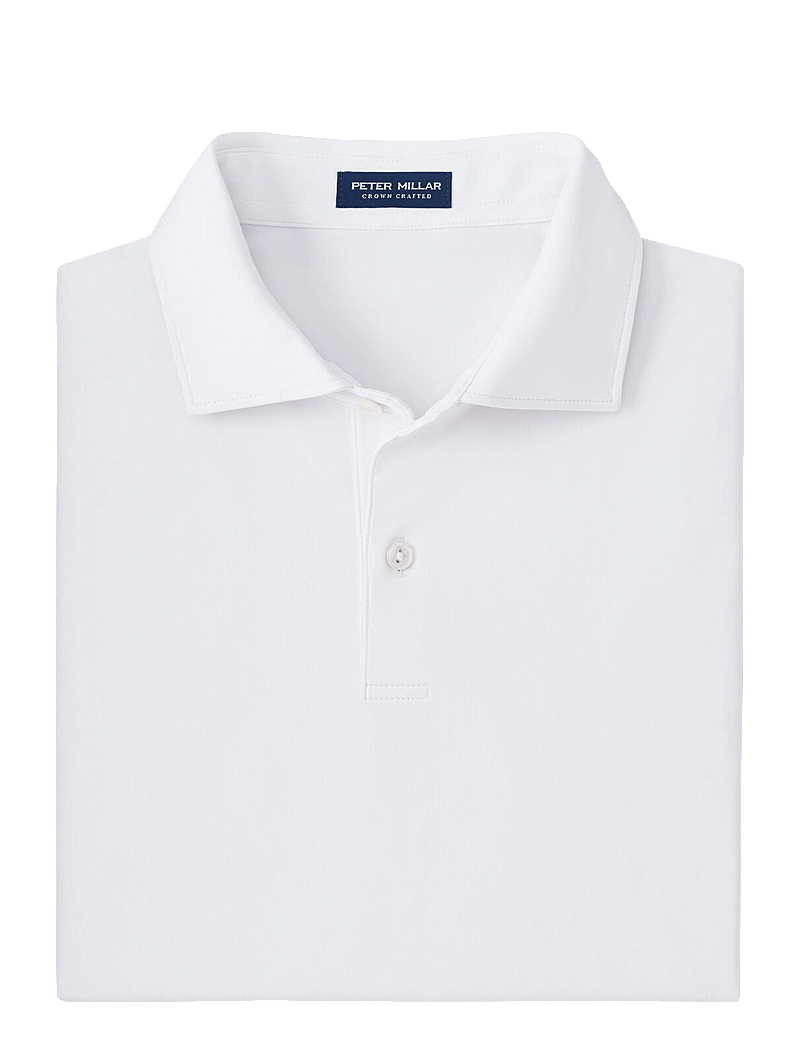 Peter Millar - SOLID PERFORMANCE JERSEY POLO - toppar & t-shirts - wht - 0
