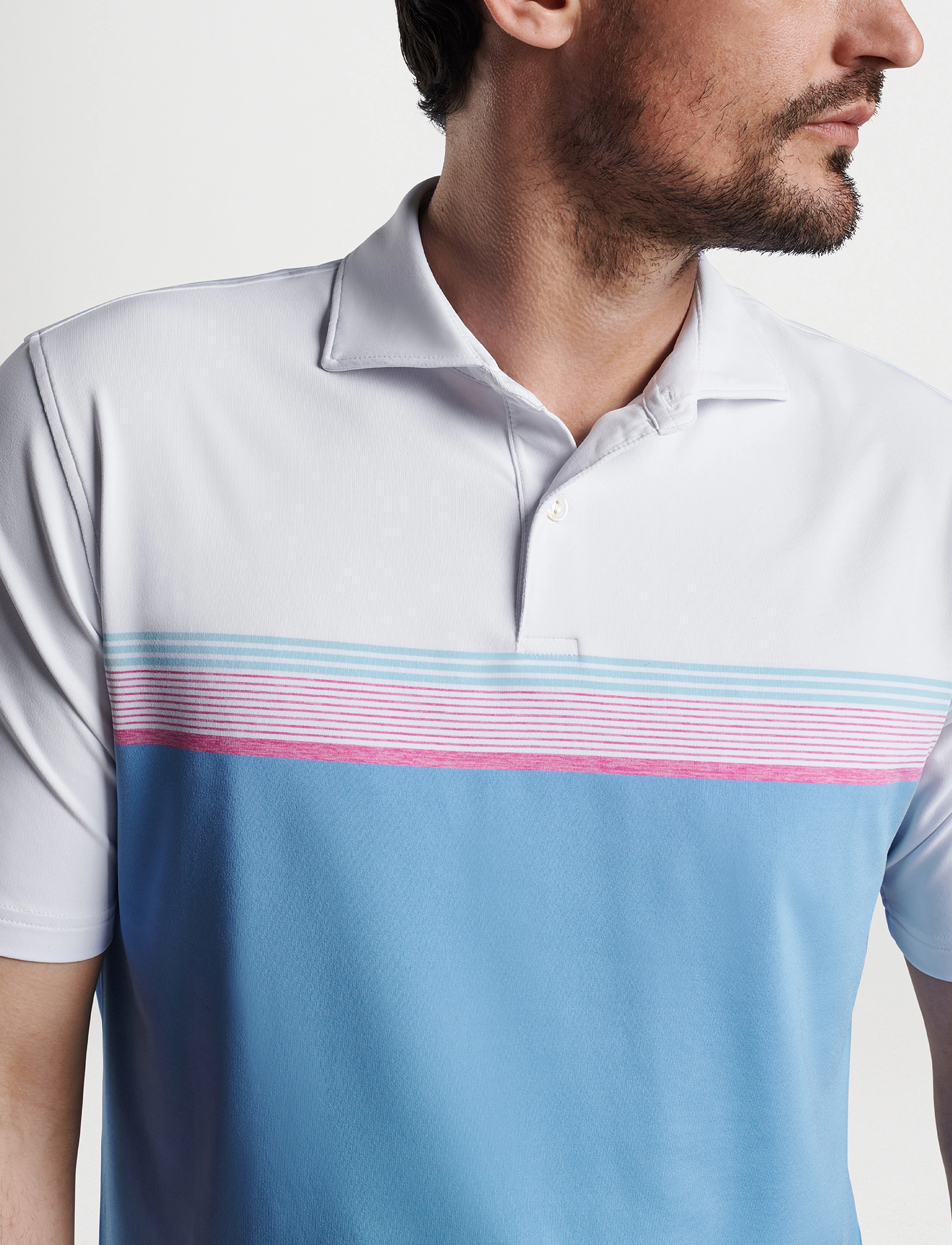 Peter Millar - JULIUS PERFORMANCE JERSEY POLO - EDWIN SPREAD COLL - white - 3