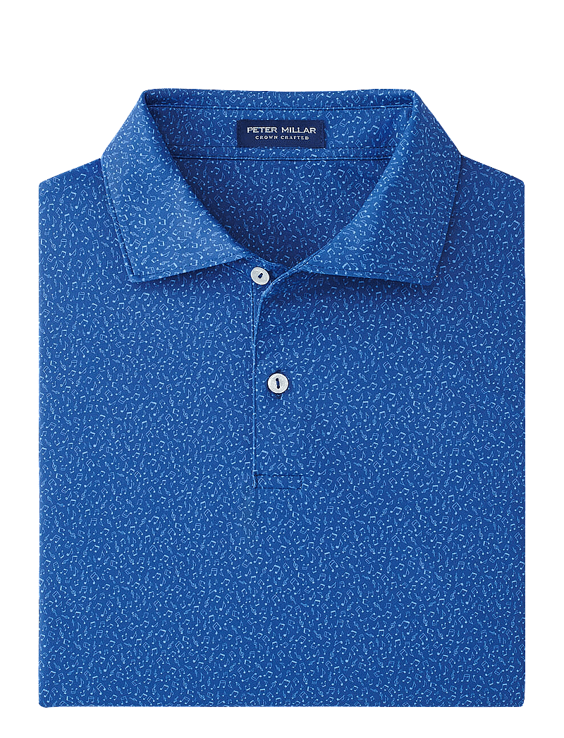 Peter Millar - MUSICAL NOTES PERFORMANCE JERSEY POLO - EDWIN SPRE - toppar & t-shirts - ocean blue - 1