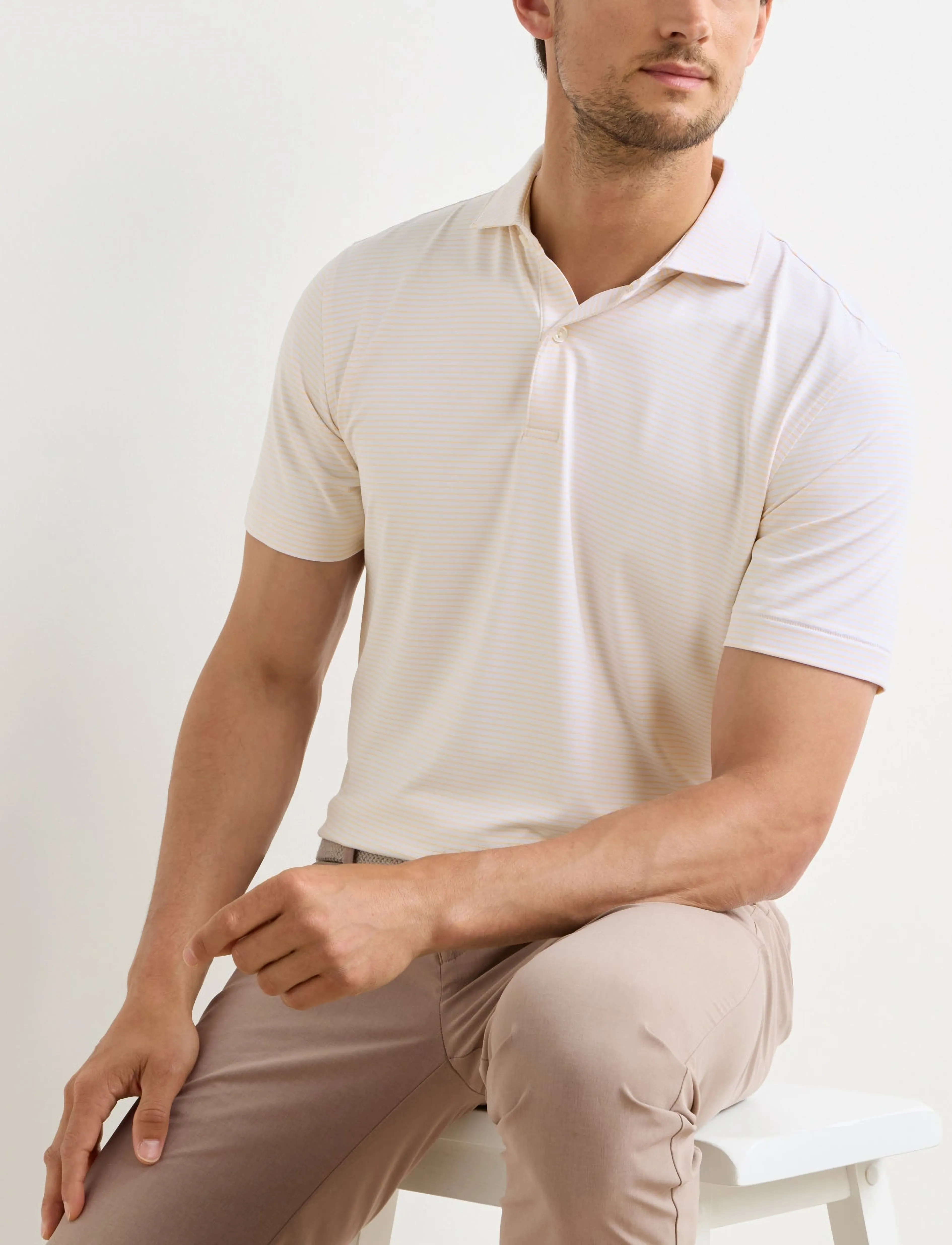 Peter Millar Ballad Performance Jersey Polo - Edwin Spread Coll, XXL, Multi/patterned, Sport Polos > Sport Short-sleeved Polos, Herre