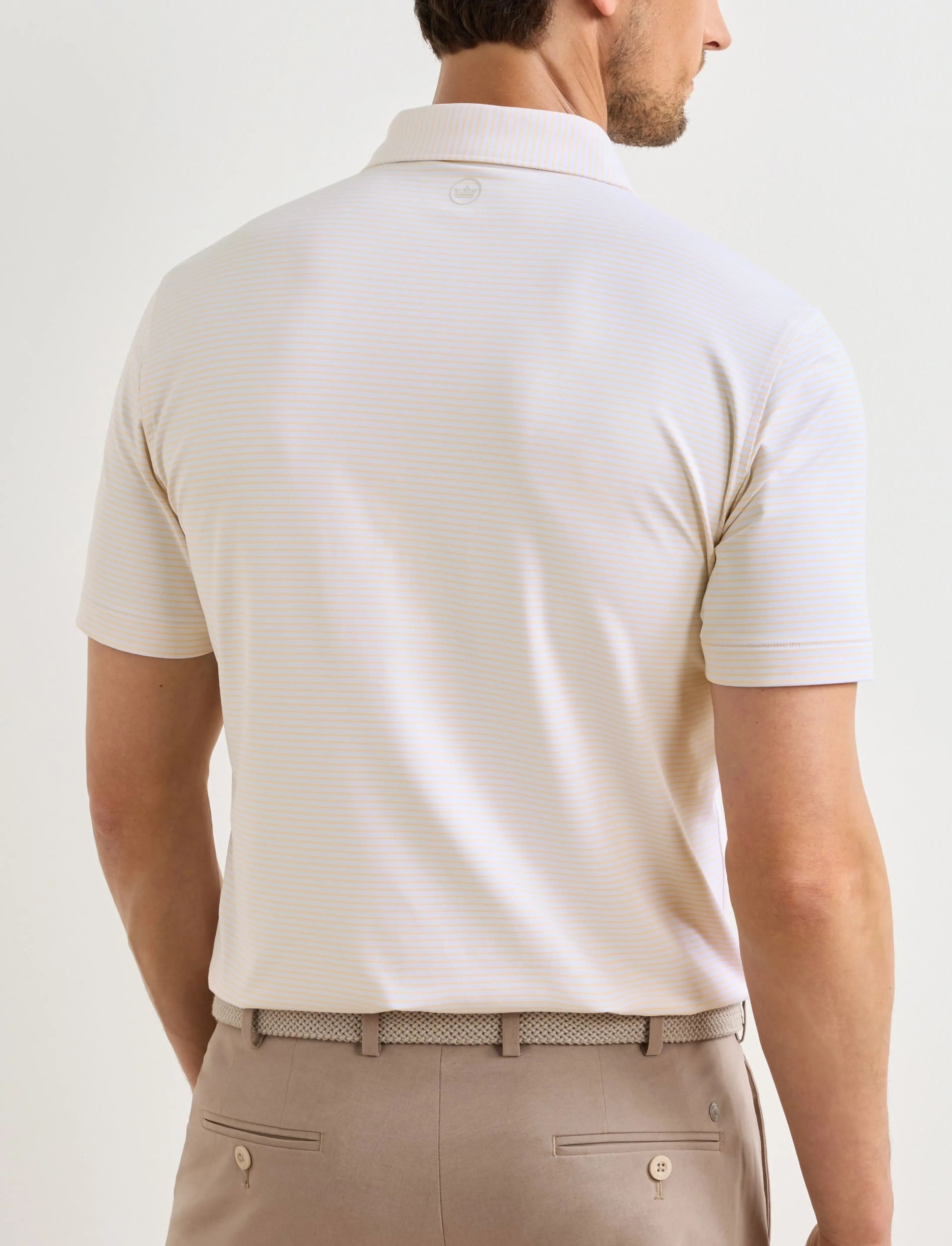 Peter Millar - BALLAD PERFORMANCE JERSEY POLO - EDWIN SPREAD COLL - polos - white / light orange sorbet - 2