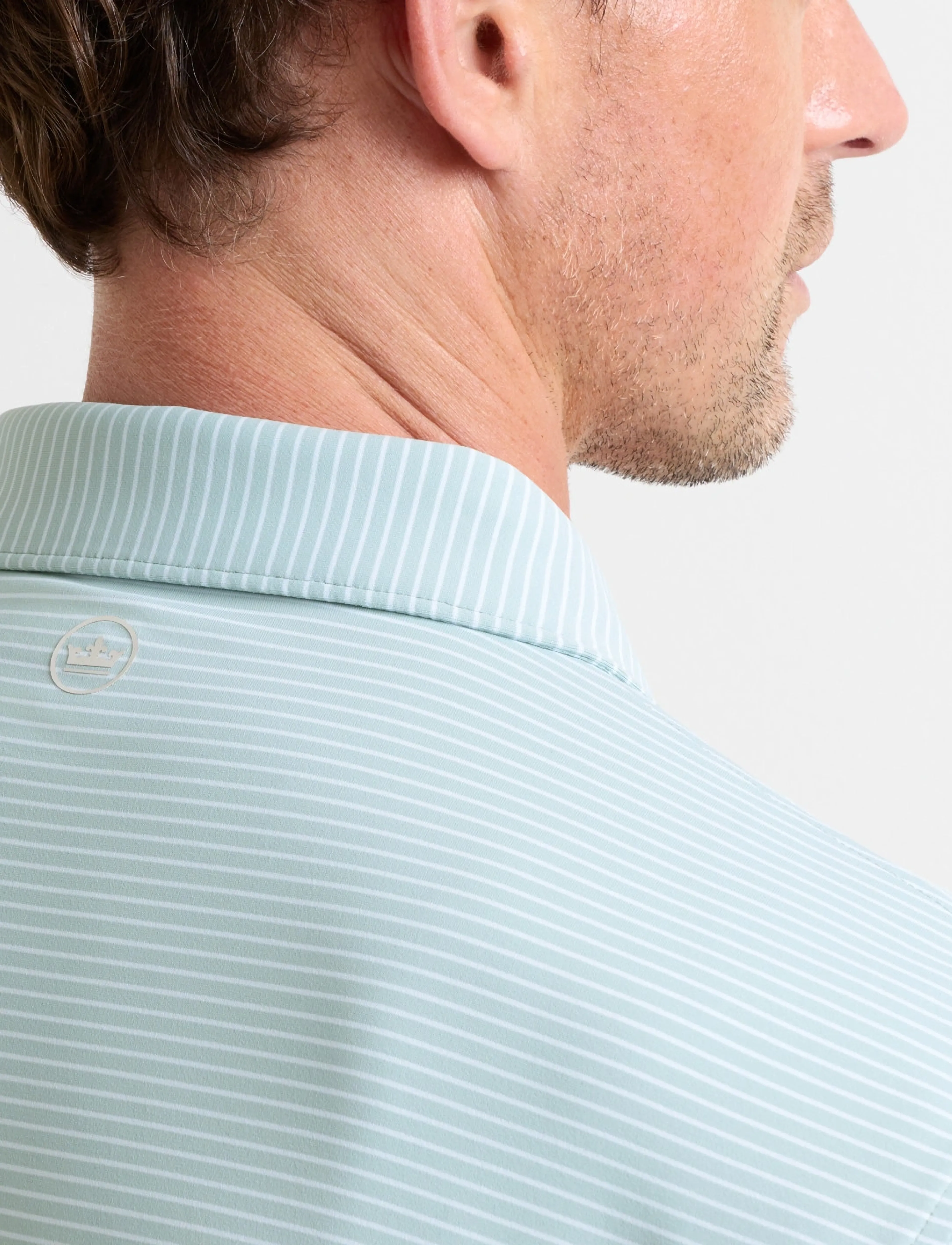 Peter Millar - BALLAD PERFORMANCE JERSEY POLO - EDWIN SPREAD COLL - polos - light willow - 4