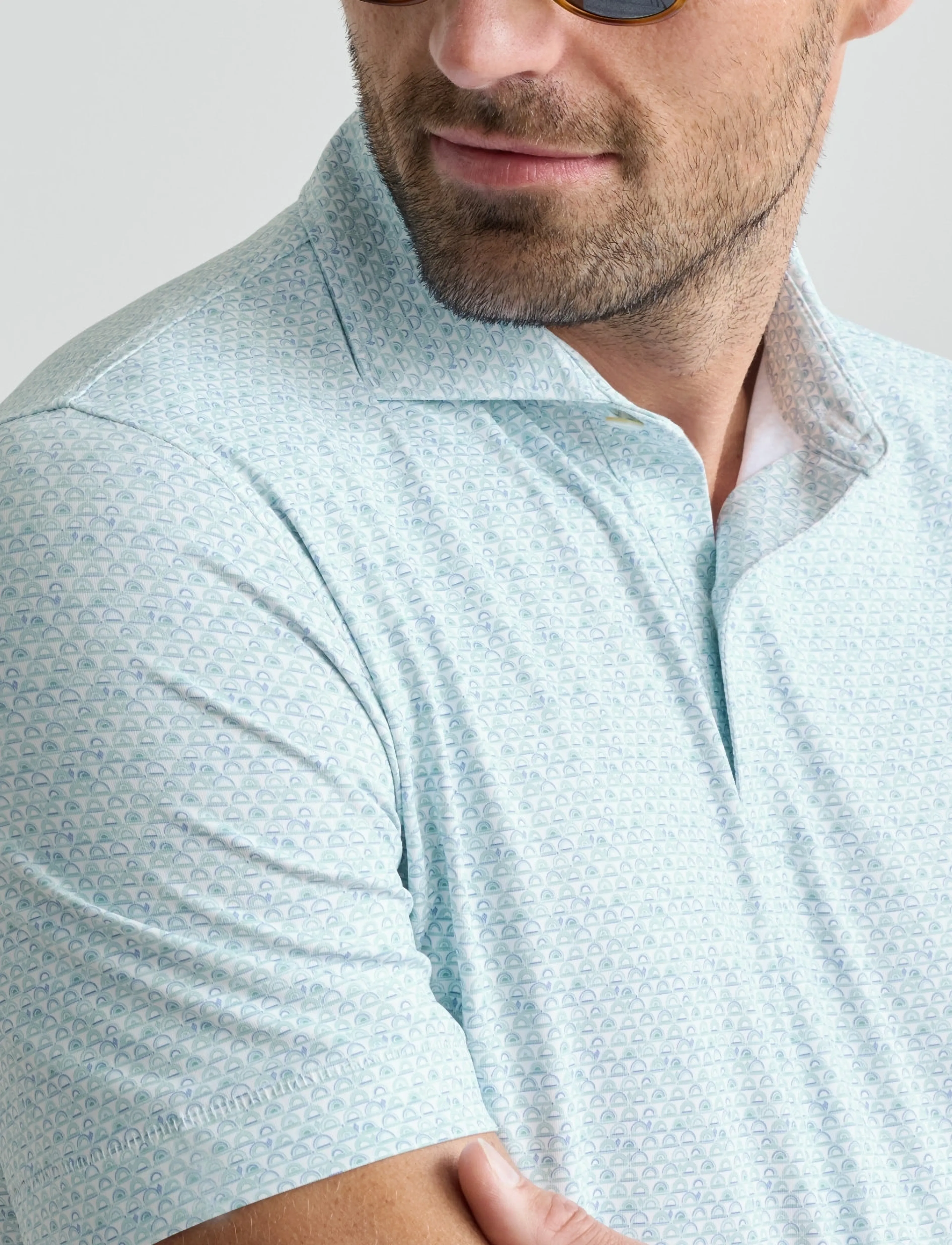 Peter Millar - WOOD FIRED PERFORMANCE JERSEY POLO - EDWIN SPREAD - white - 3