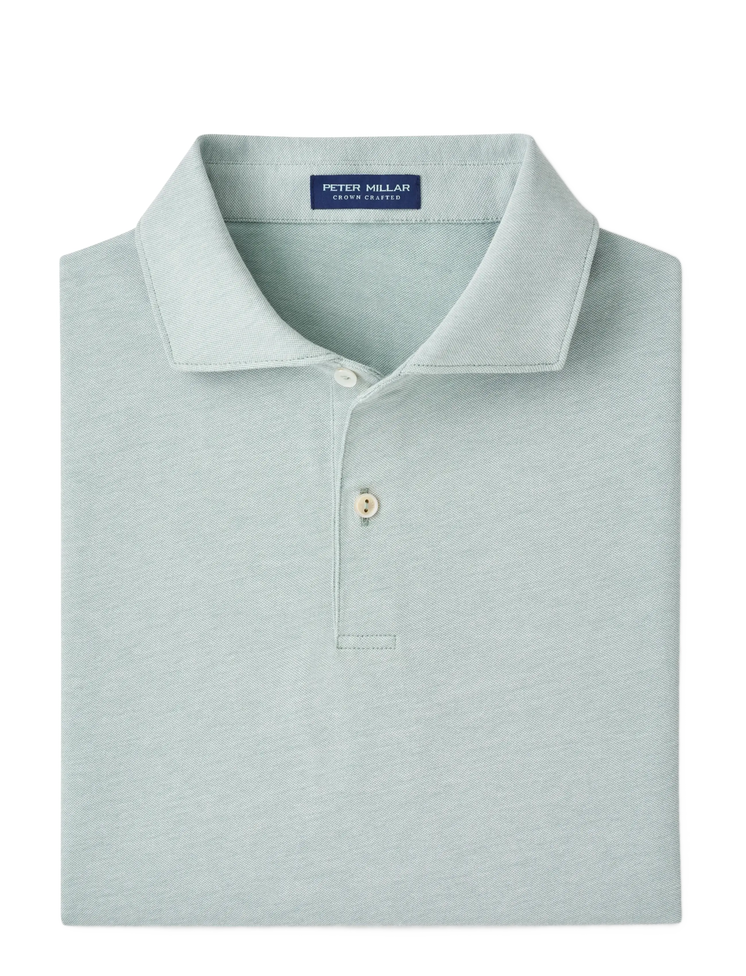 Peter Millar ALBATROSS COTTON-BLEND PIQUE POLO - EDWIN SPREAD C - Peter Millar - LIGHT WILLOW / green