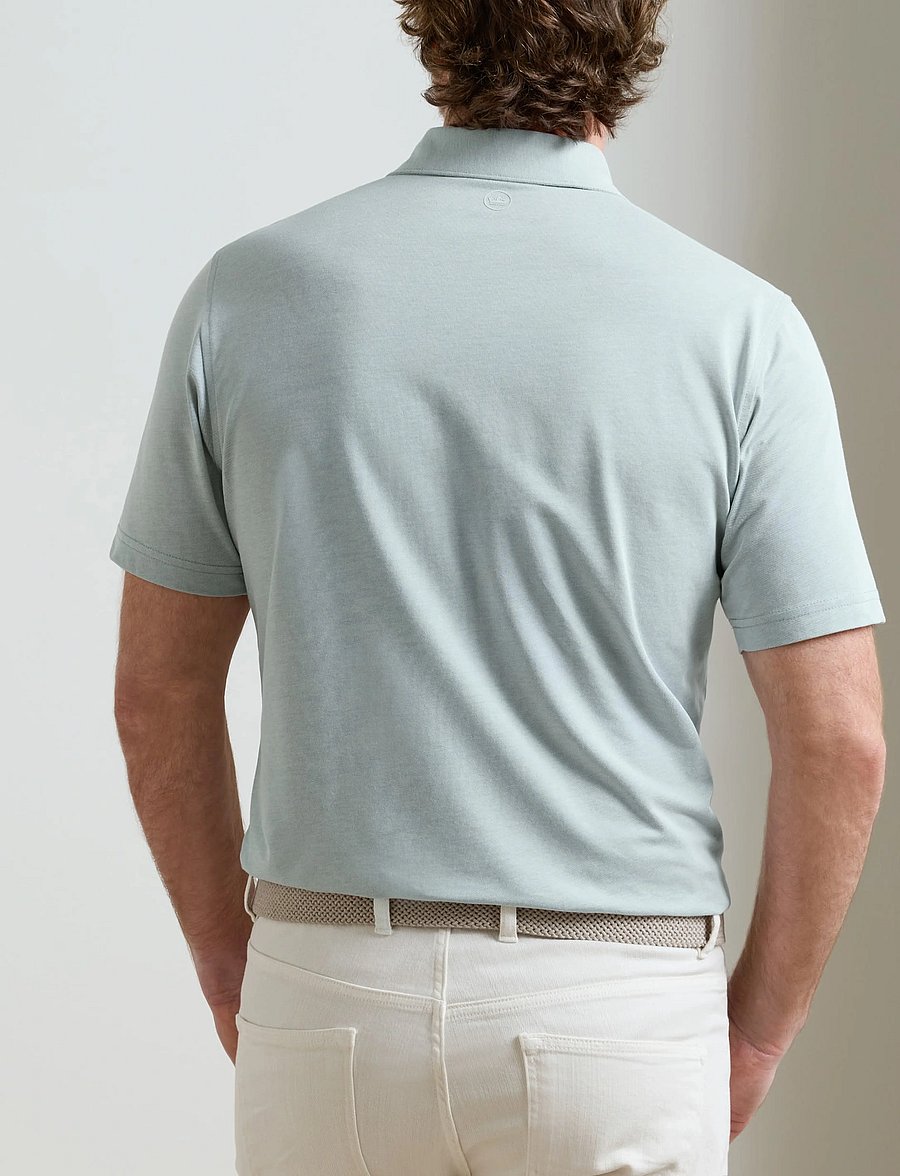 Peter Millar - ALBATROSS COTTON-BLEND PIQUE POLO - EDWIN SPREAD C - polos - light willow - 2