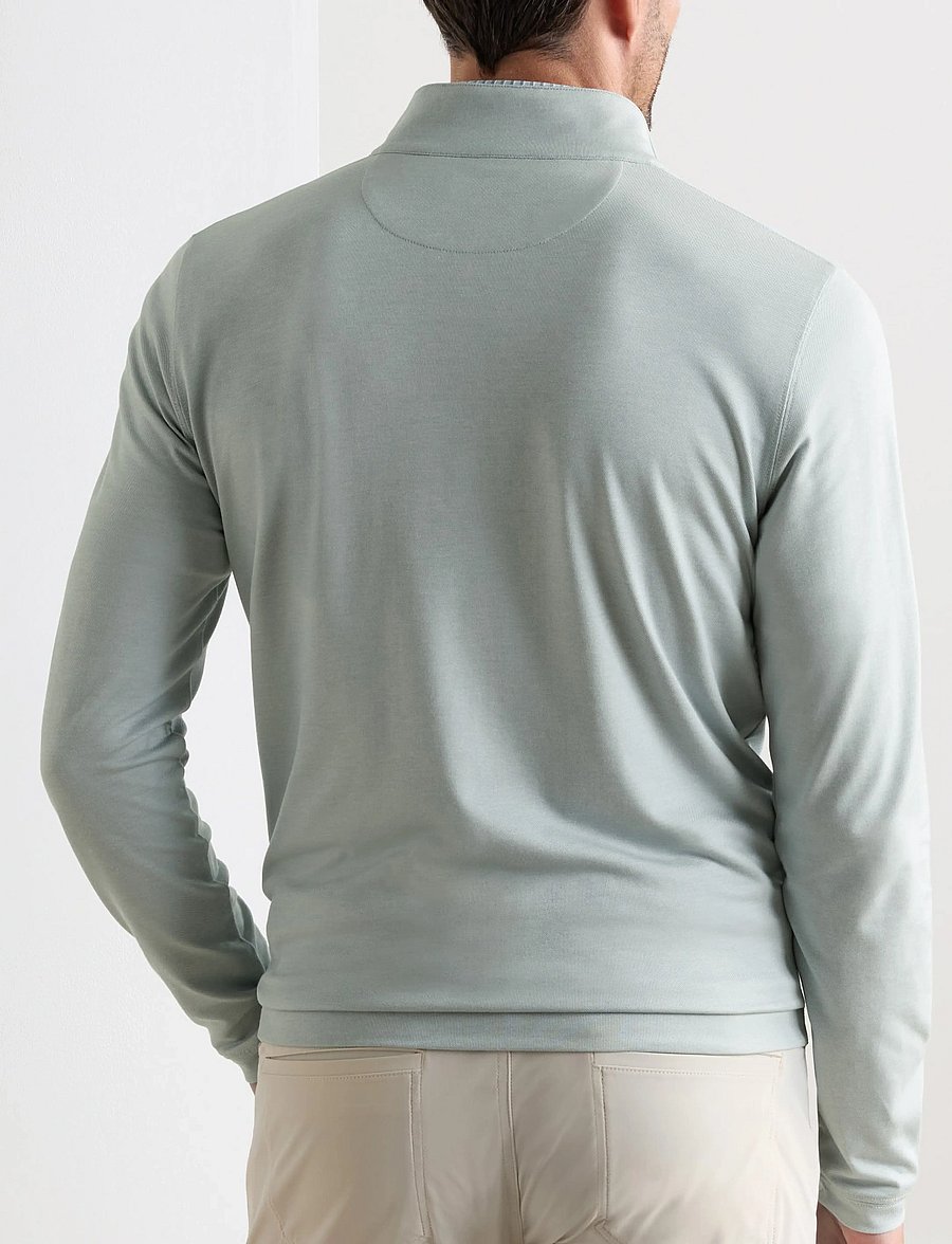 Peter Millar - ALBATROSS COTTON-BLEND PIQUE QUARTER-ZIP - kampsunid ja vahekihid - light willow - 2
