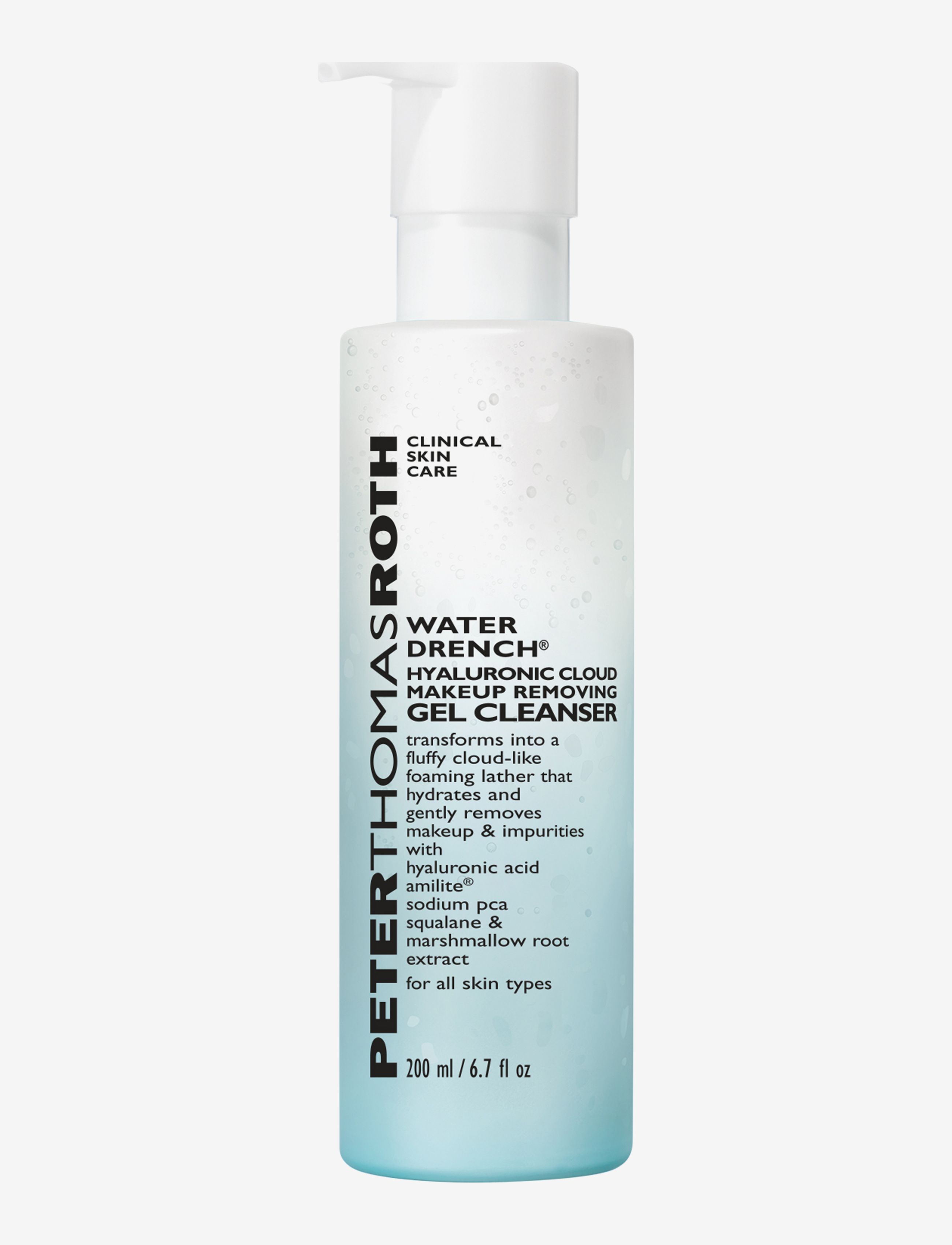 Peter Thomas Roth Water Drench Hyaluronic Cloud Makeup Removing Gel Cleanser, Ansigtsvask & Rensemiddel, Nude, Str: 200 ml