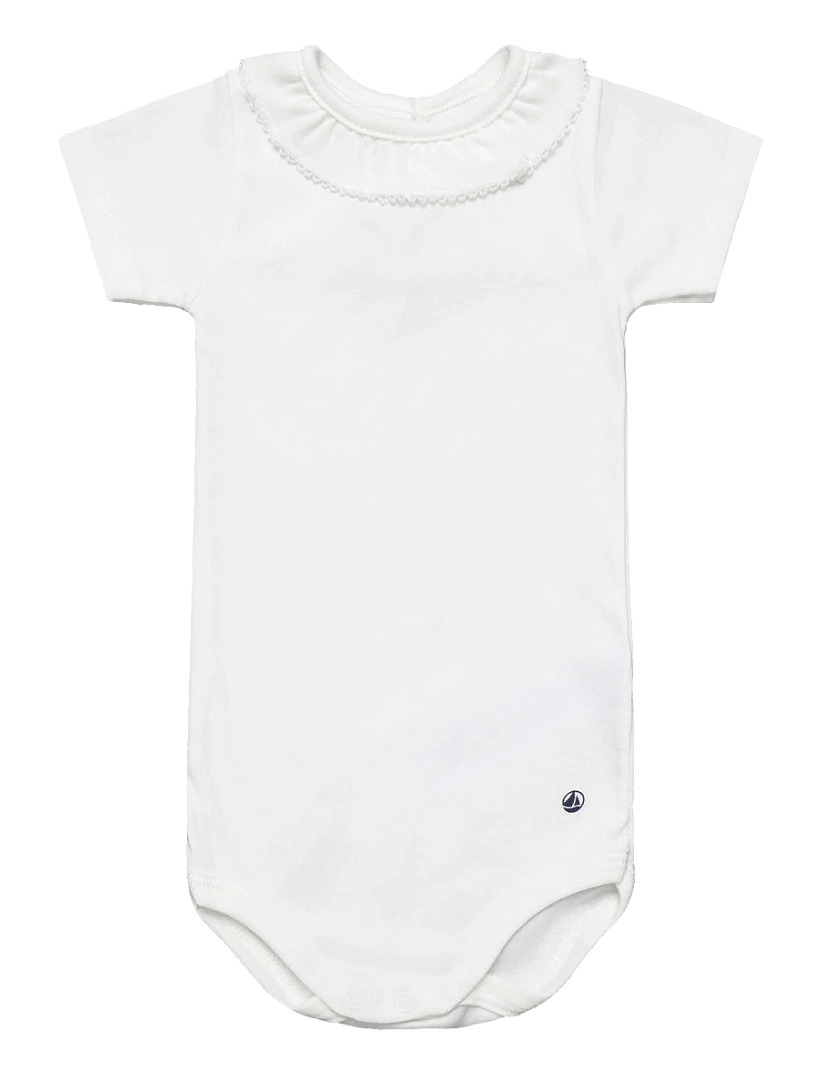 Petit Bateau - SF BODIES ACOL MC - kurzärmelige bodys - marshmallow - 0
