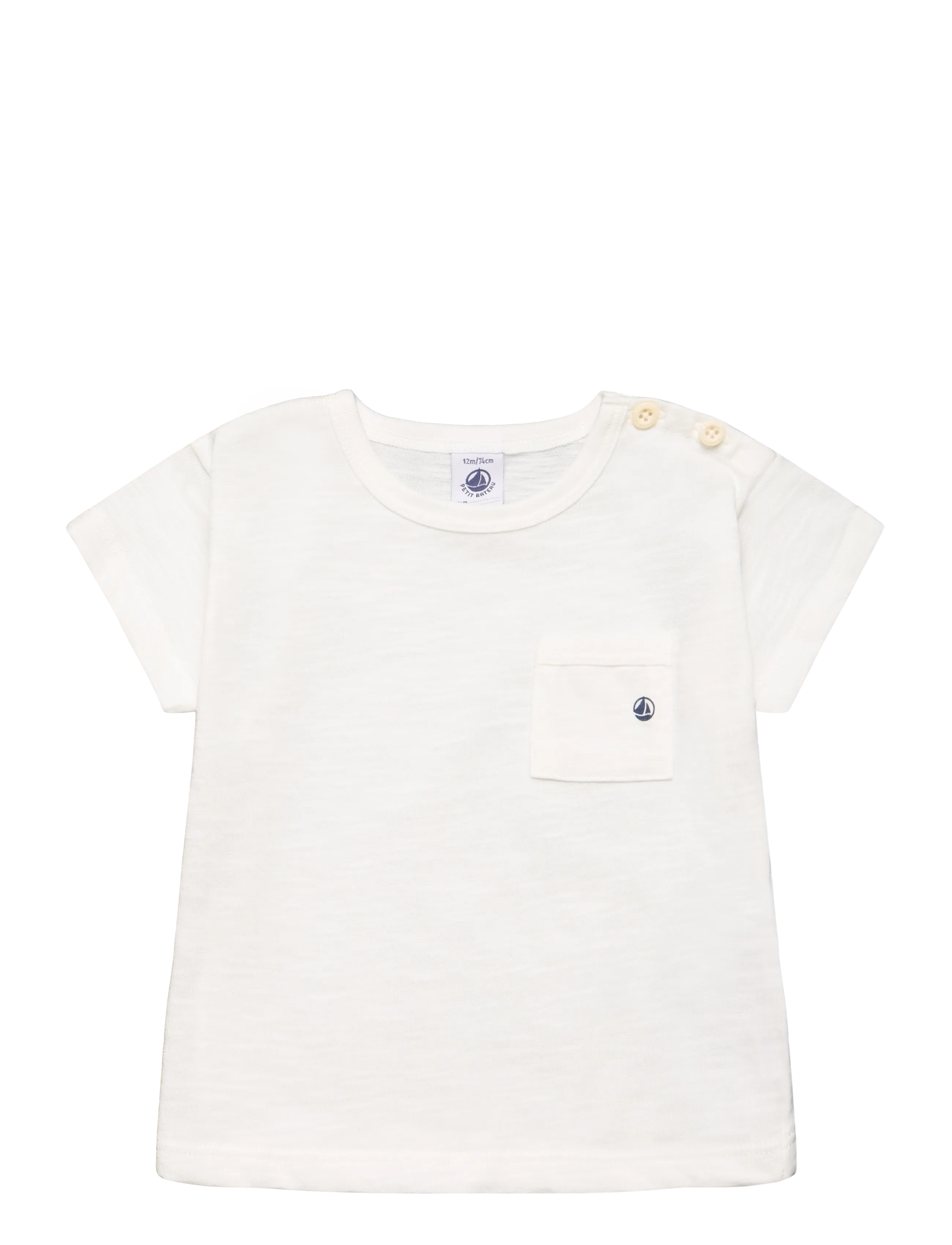 Petit Bateau Tee Shirts Mc Jour, 60, T-shirts, Creme - Short-sleeved, Kinder