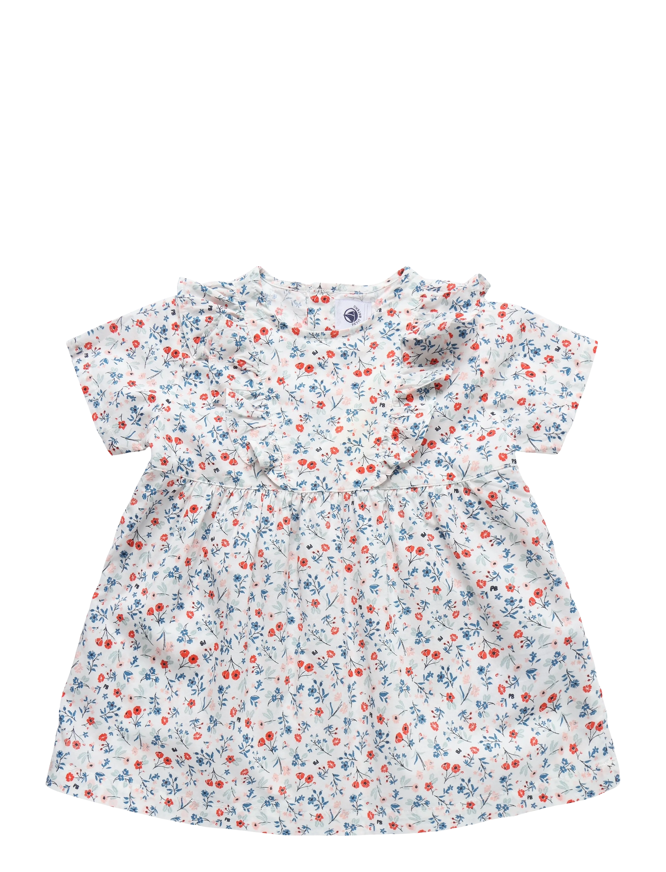 Petit Bateau ROBES MC - Back to school - MARSHMALLOW/MULTICO / white