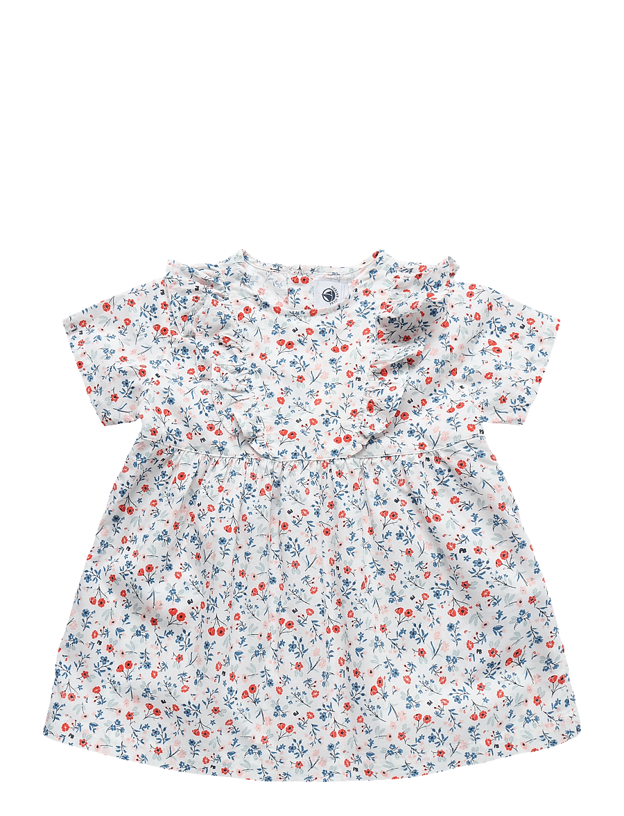 Petit Bateau - ROBES MC - kortærmede babykjoler - marshmallow/multico - 0