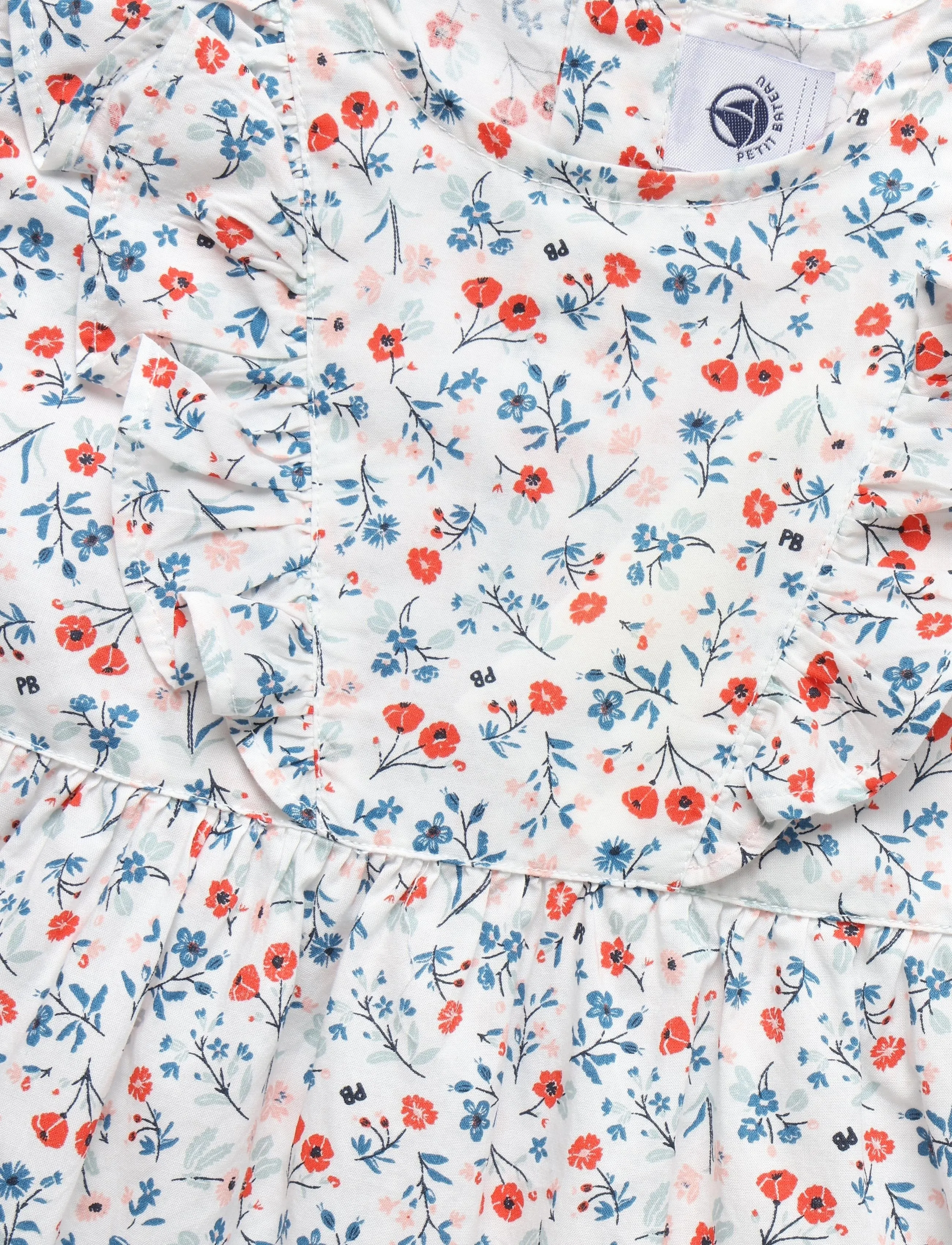 Petit Bateau - ROBES MC - kortærmede babykjoler - marshmallow/multico - 2