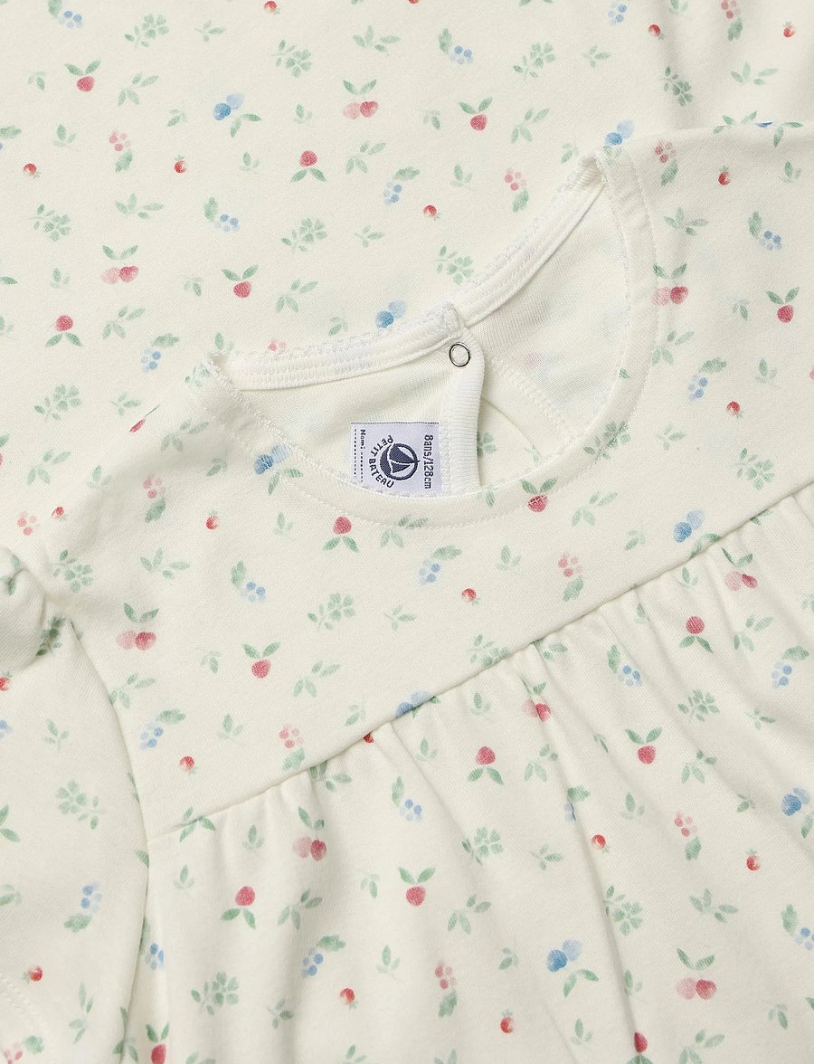 Petit Bateau - SF CHEMISES DE NUIT MC - nattlinnen - marshmallow/multico - 2