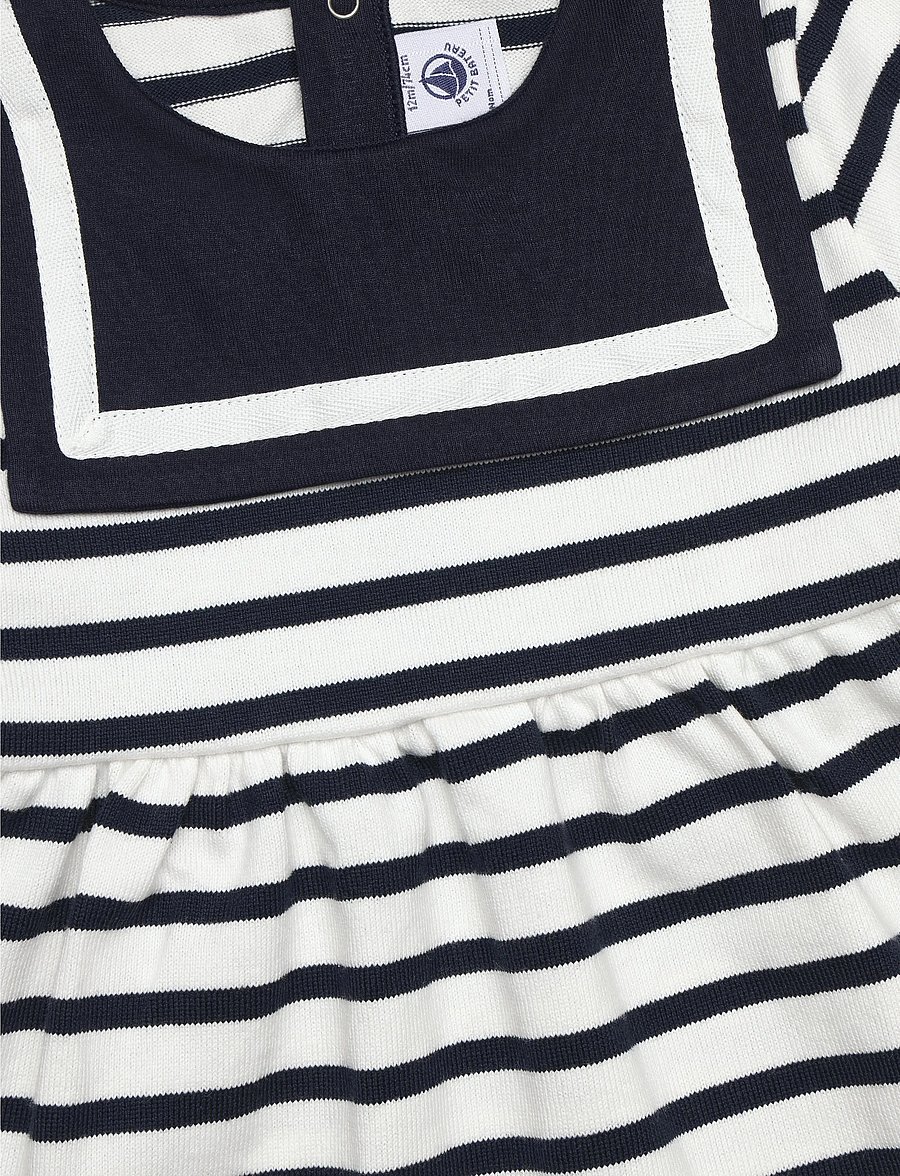 Petit Bateau - ROBES ML - pikkade varrukatega beebikleidid - marshmallow/smoking - 2