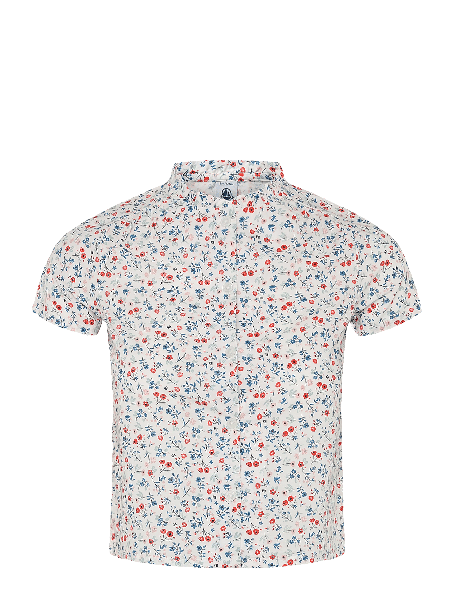 Petit Bateau - SF BLOUSES MC - chemises à manches courtes - marshmallow/multico - 0